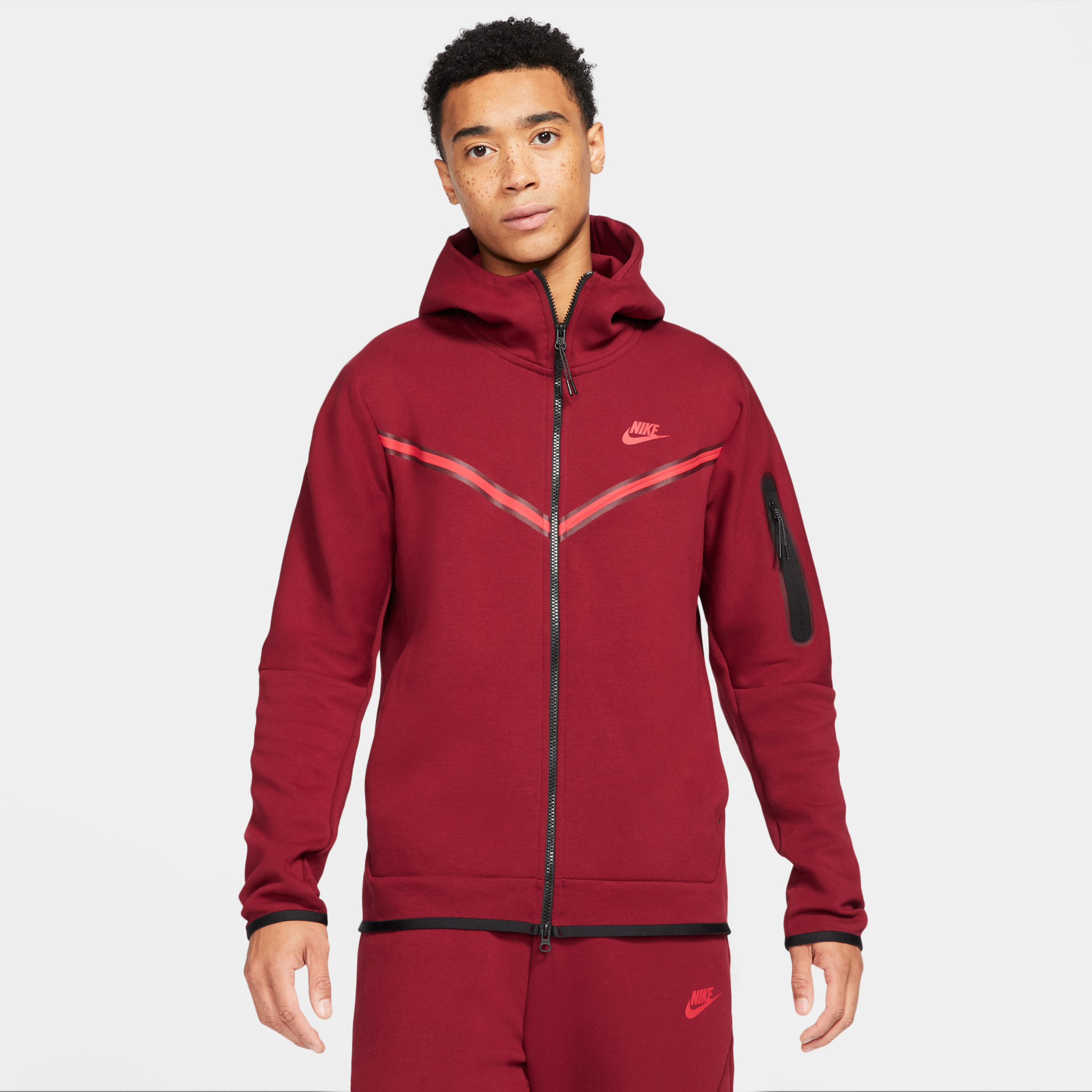 men's nike sportswear tech fleece taped full zip hoodie