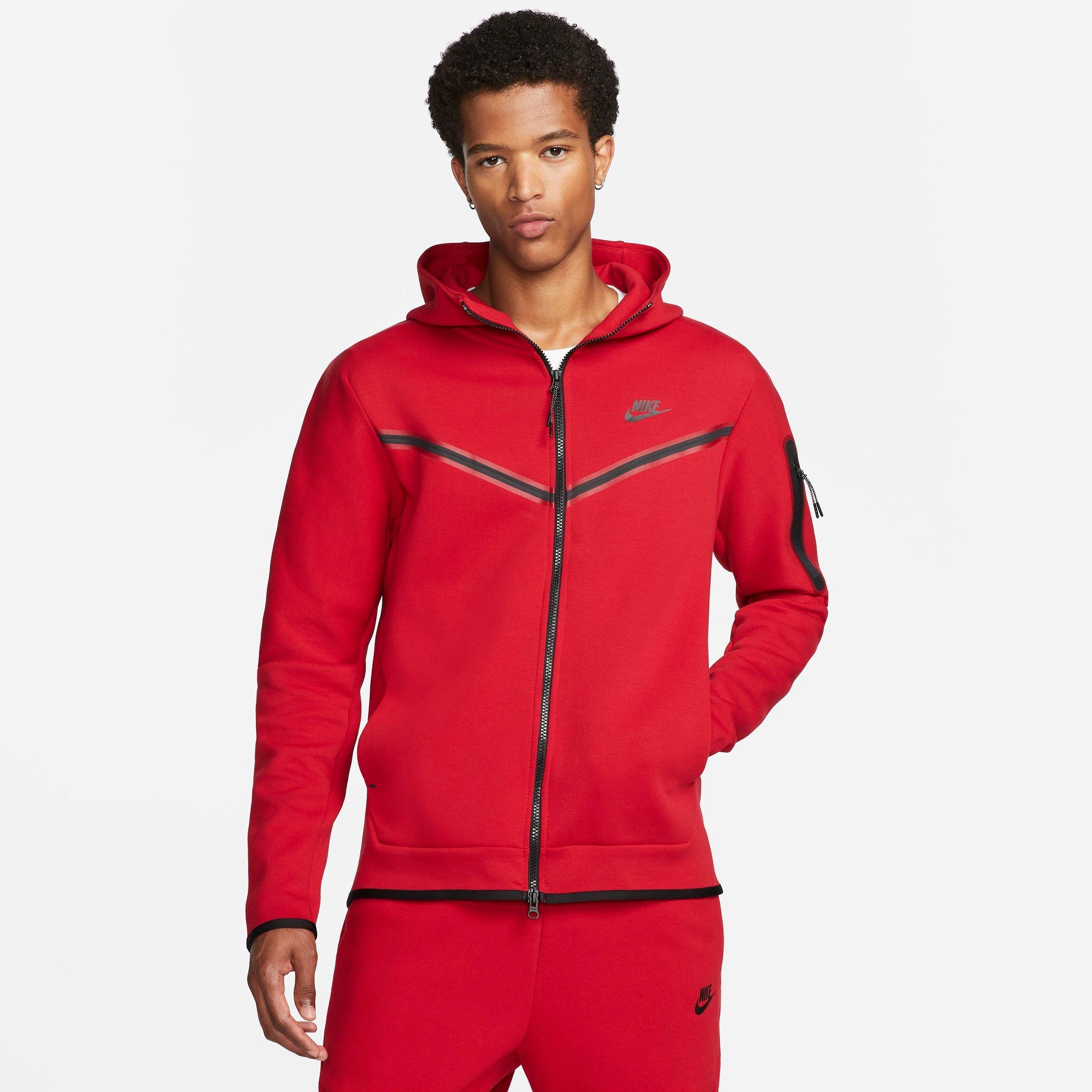 nike tech fleece red and black