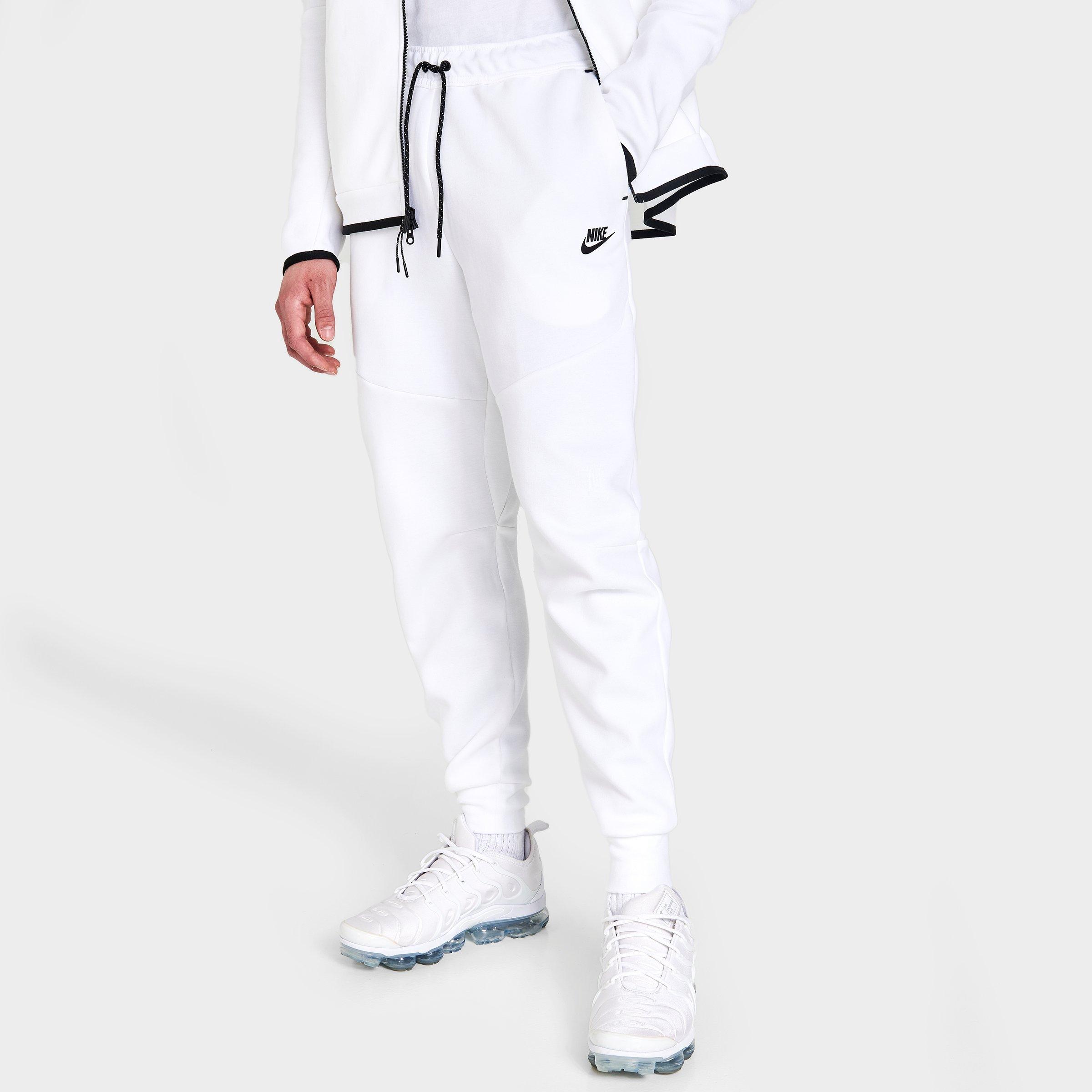 Nike Tech Fleece Taped Jogger Pants In White/black