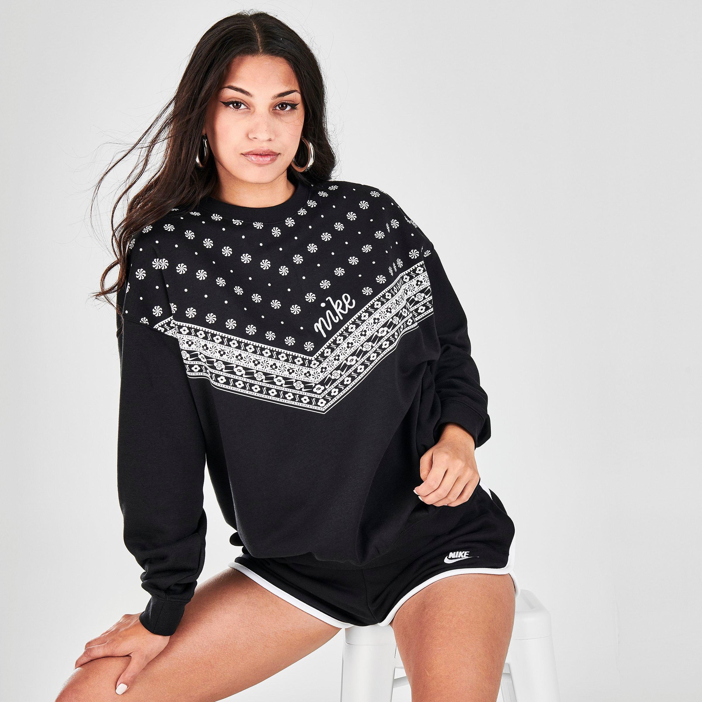 nike heritage floral crew sweater