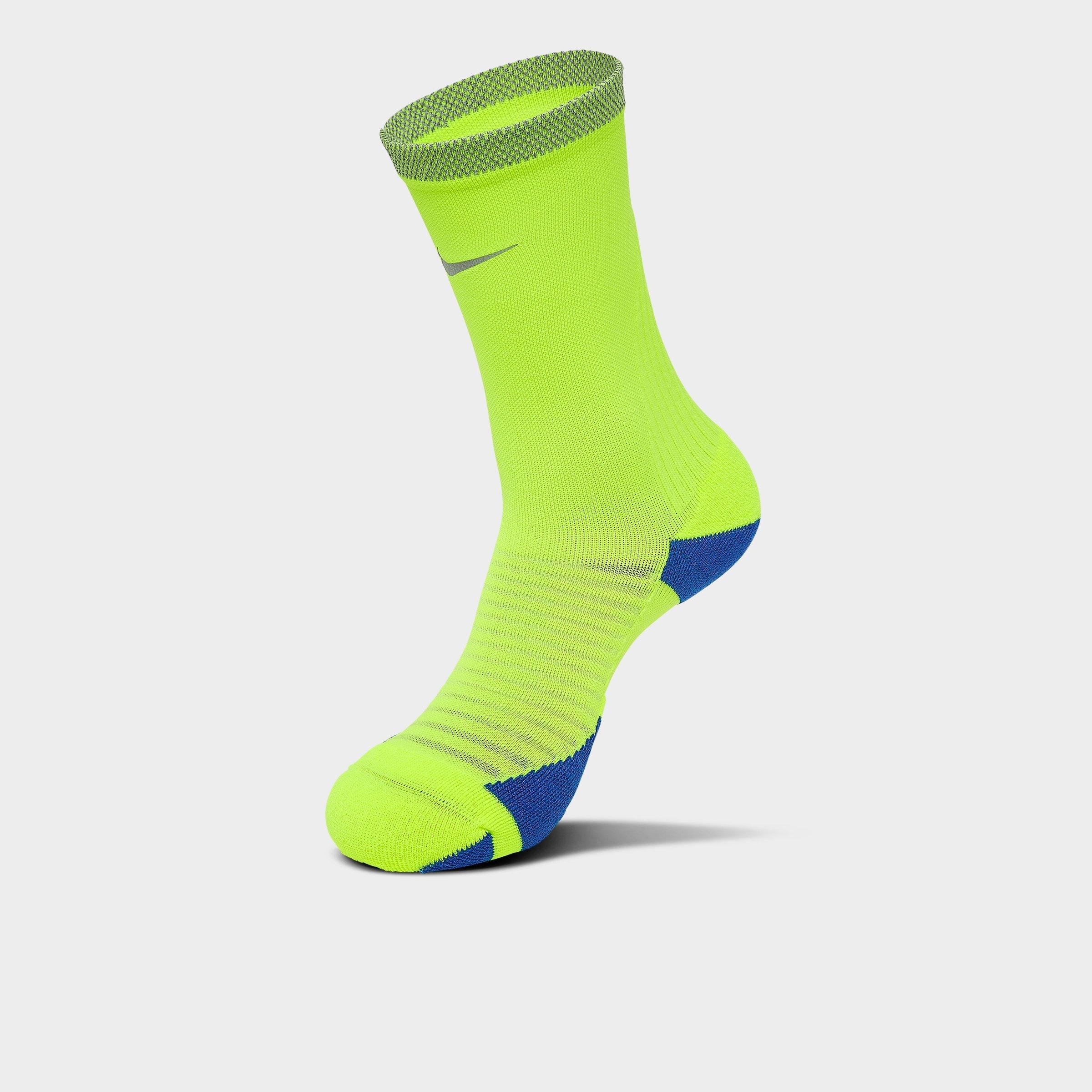 Nike Cushioned Crew Running Socks in Volt/Game Royal Size: 6-7.5