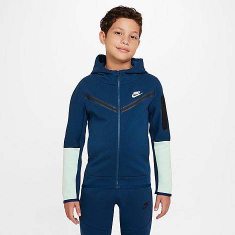 Nike Sportswear Tech Fleece Big Kids' (boys') Full-zip Hoodie In Blue ...