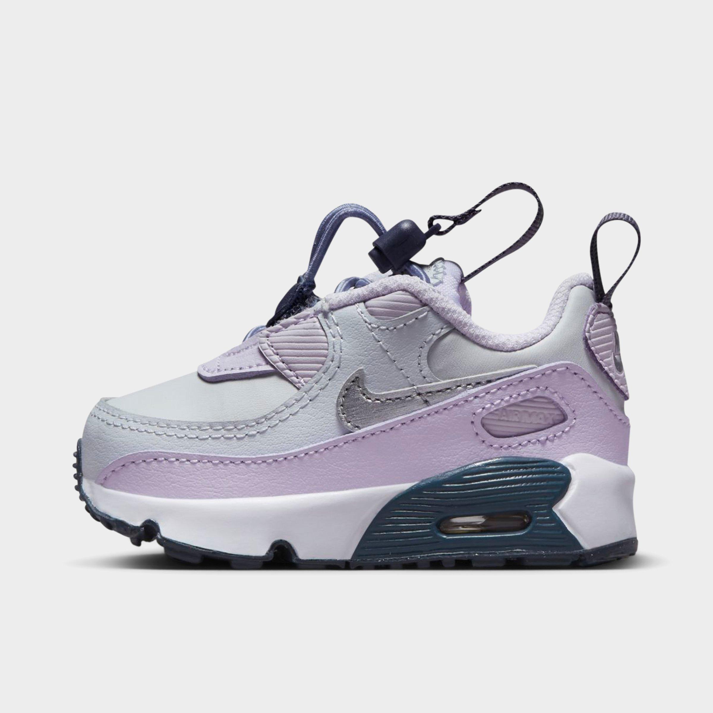 Nike Babies'  Kids' Toddler Air Max 90 Toggle Se Casual Shoes In Pure Platinum/metallic Silver/violet Frost/thunder Blue