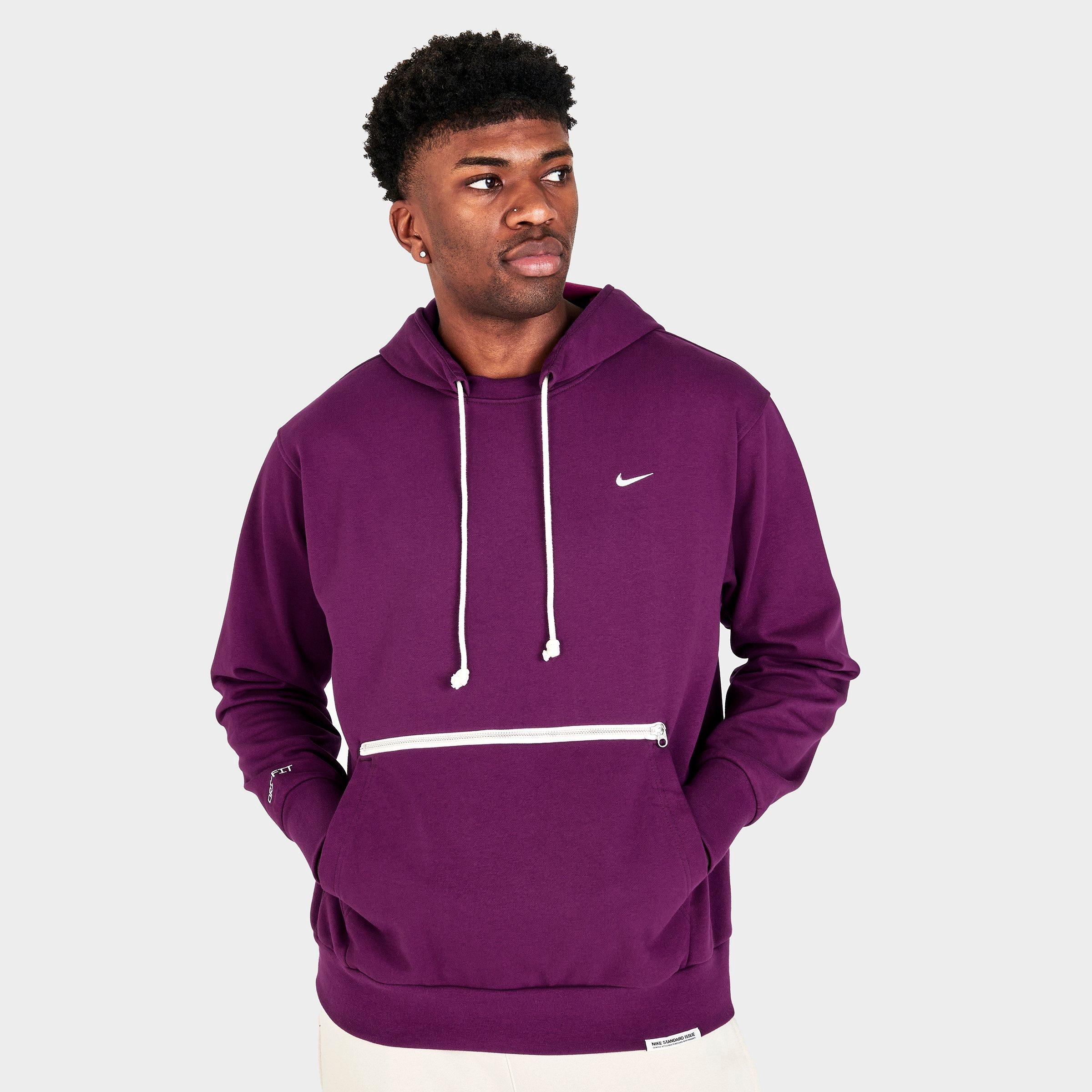 Nike Men's Standard Issue Dri-fit Hoodie In Sangria/pale Ivory