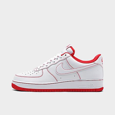 Nike Men's Air Force 1 '07 Stitch Casual Shoes In White/white/university Red