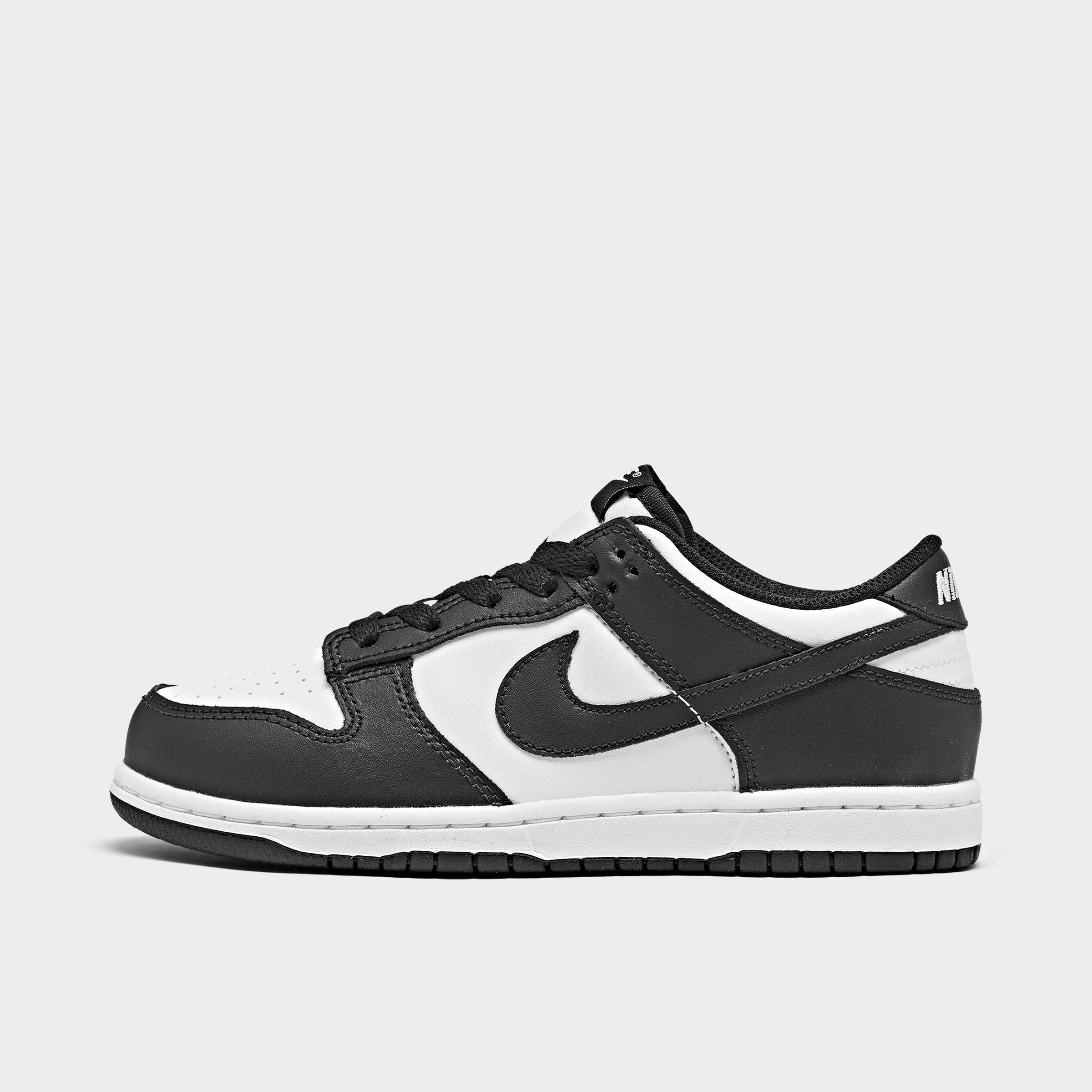 Nike Big Kids Black & White Dunk Low Sneakers In White/black/white