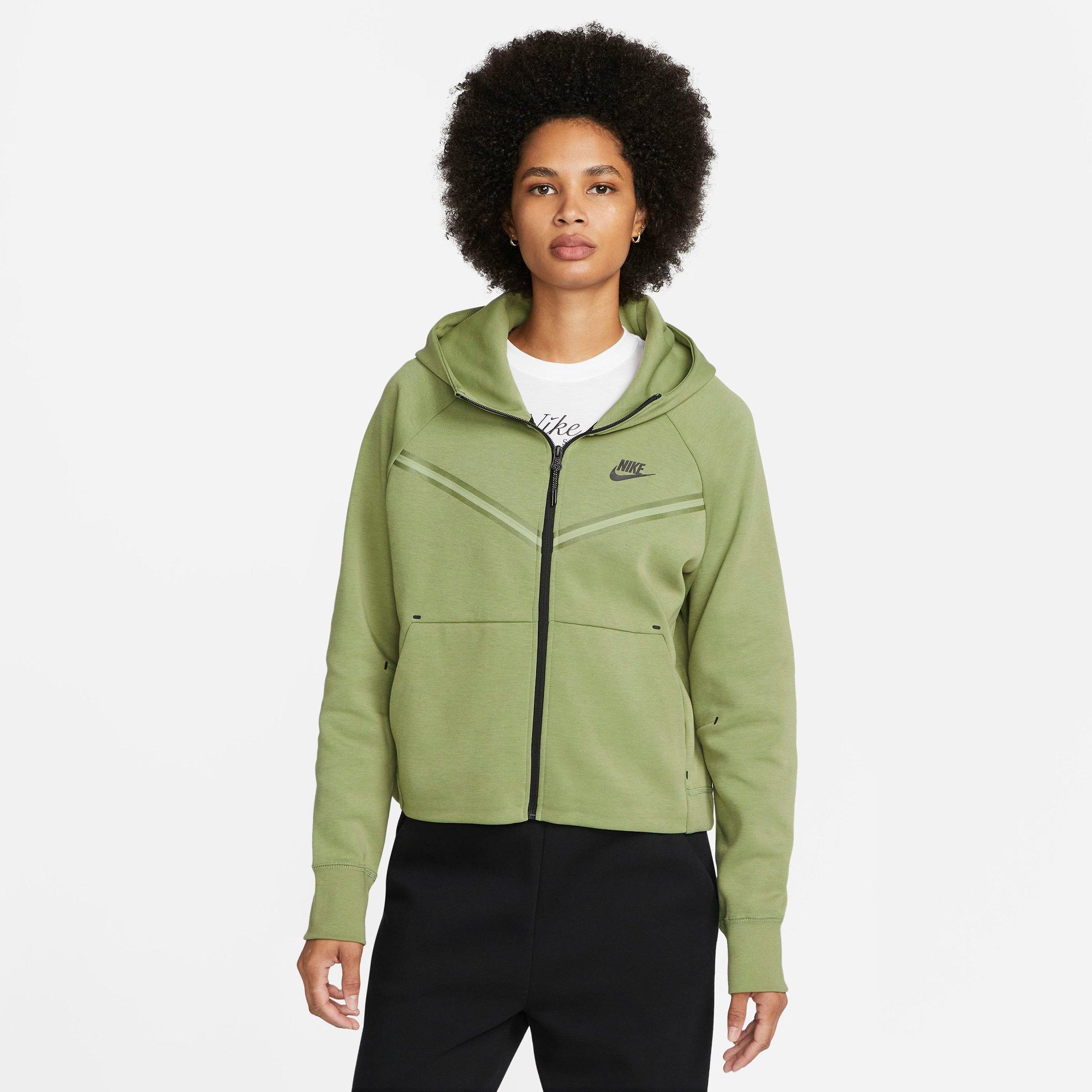 Nike Women's Sportswear Tech Fleece Windrunner Full-zip Hoodie In Green/ black |