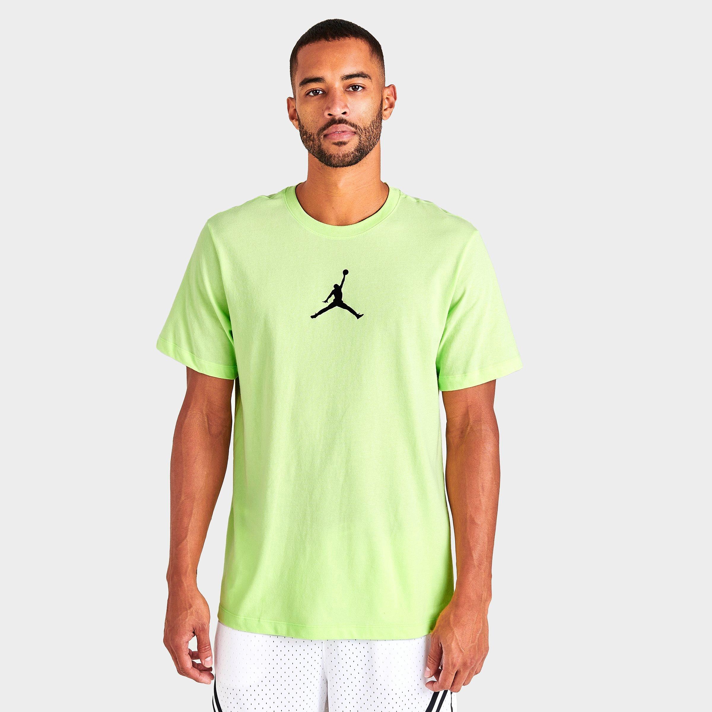 Nike Jordan Jumpman Short-sleeve Crew T-shirt In Light Liquid Lime/black