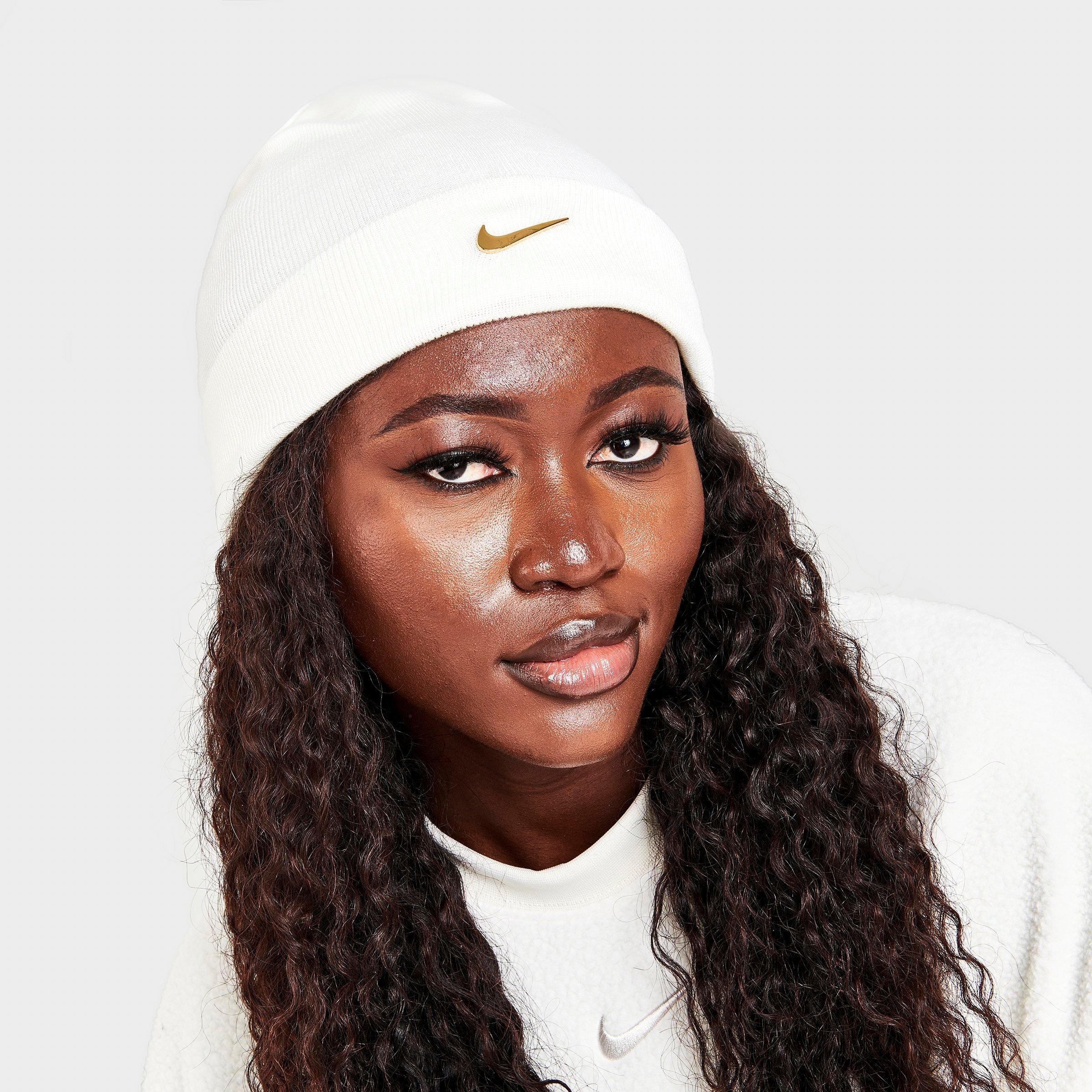 Nike Sportswear Cuffed Swoosh Beanie Hat Acrylic In White