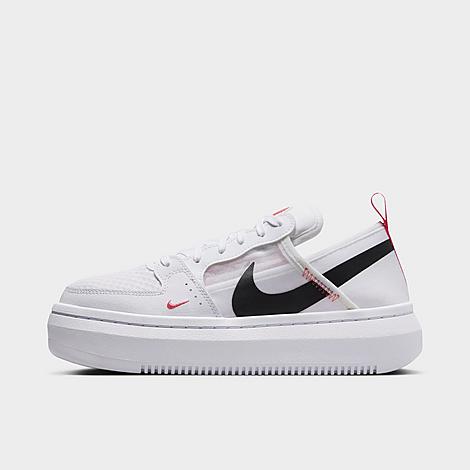 Nike Women's Court Vision Alta Casual Shoes In White/black/sea Coral