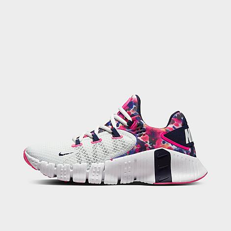 Nike Women's Free Metcon 4 Training Shoes In White/hyper Pink/white/blackened Blue