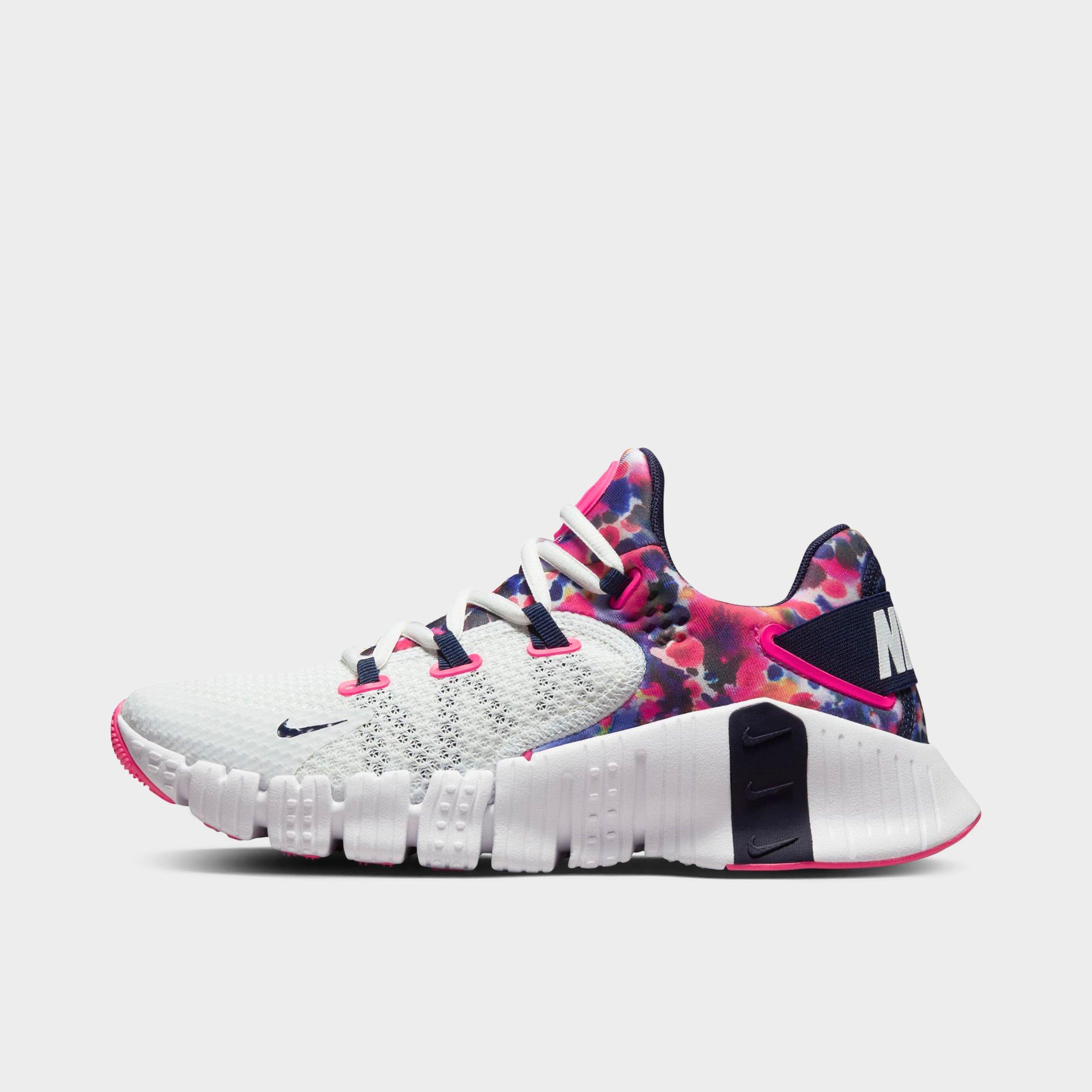 Nike Women's Free Metcon 4 Training Shoes In White/hyper Pink/white/blackened Blue