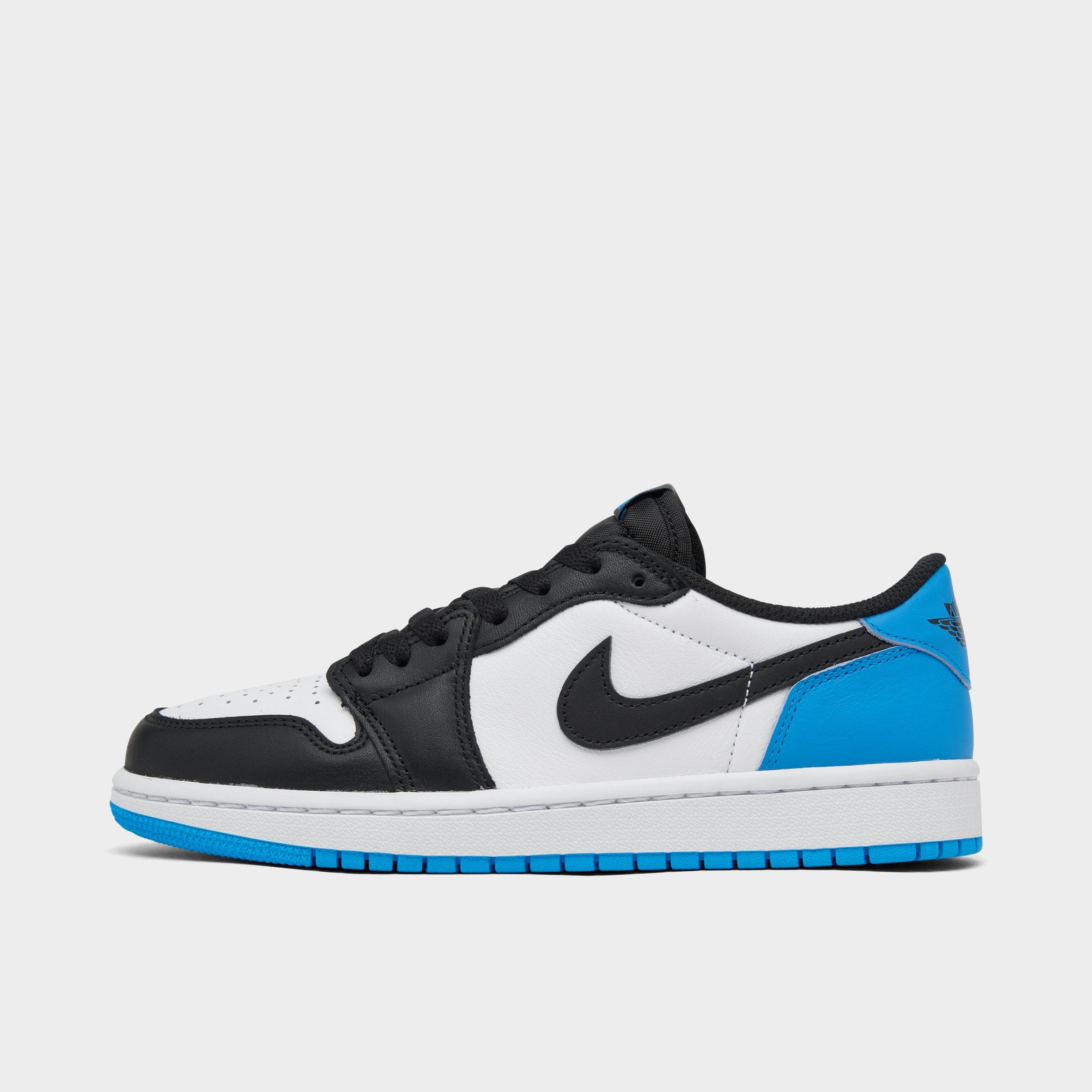 Nike Women's Air Jordan 1 Low Og Casual Shoes In White/dark Powder Blue/black