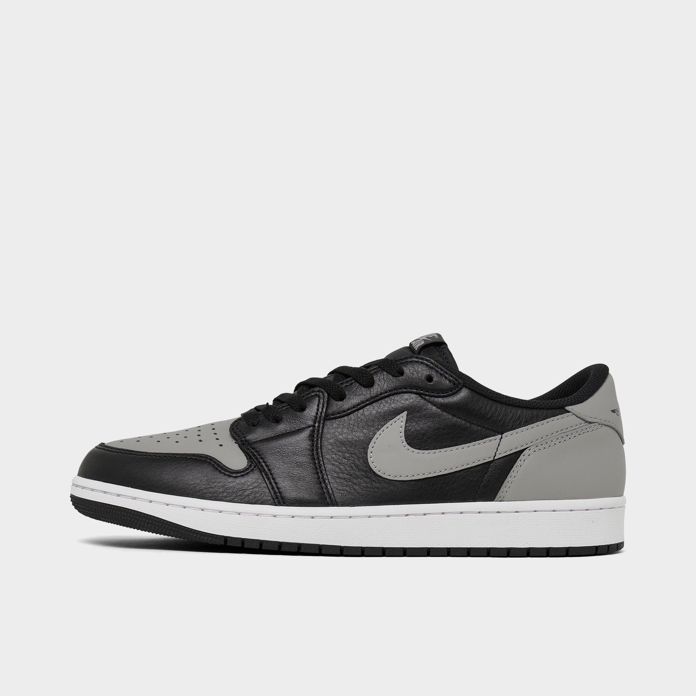 Jordan Men's Air Retro 1 Low OG Casual Shoes in Black/White/Medium Grey Size: 7.5