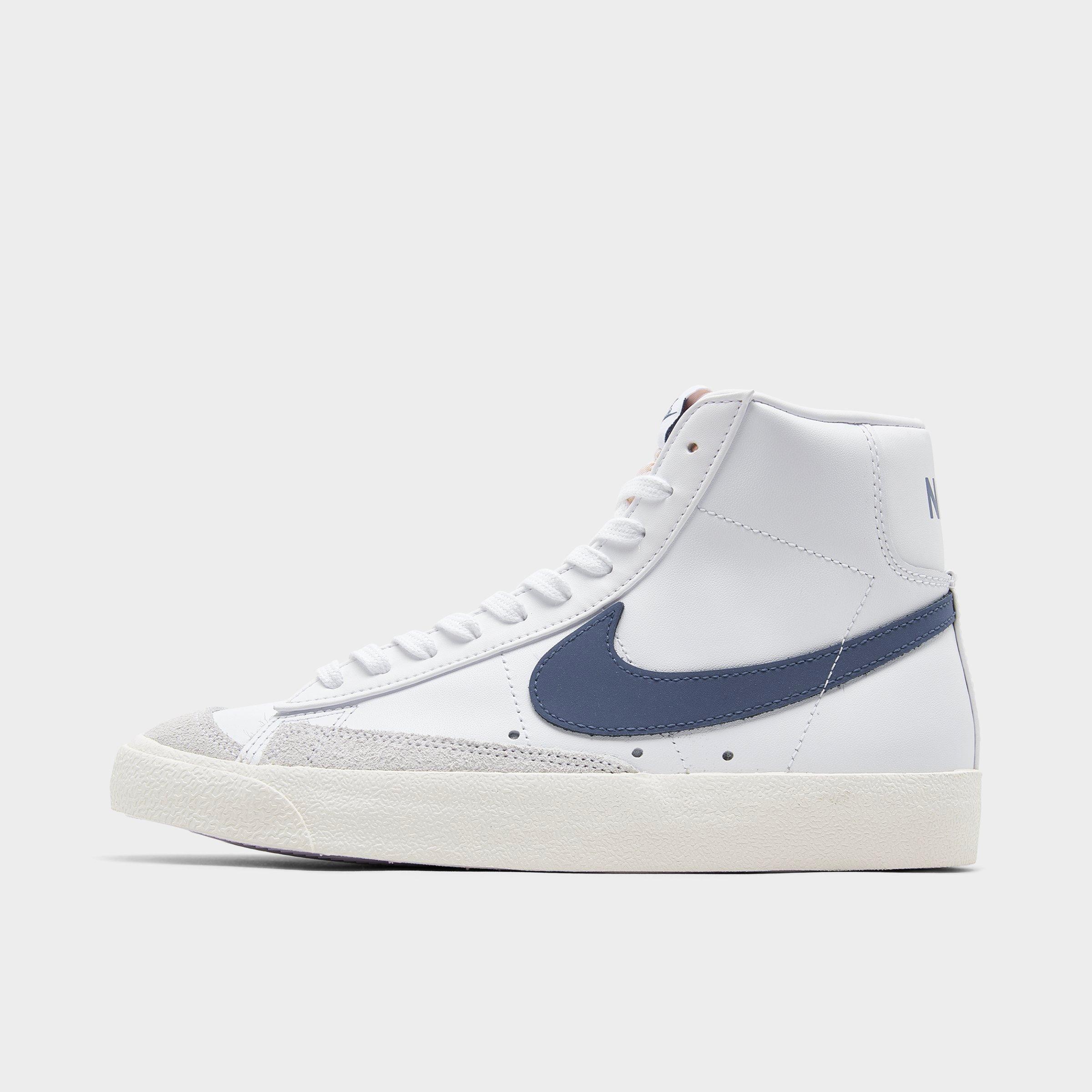 Nike Women's Blazer Mid 77 Casual Sneakers From Finish Line In White/diffused Blue/sail 