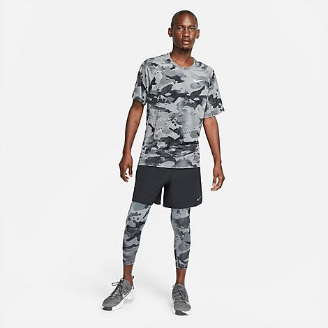 Nike Men's Pro Three-quarter Camo Leggings In Smoke Grey/grey Fog