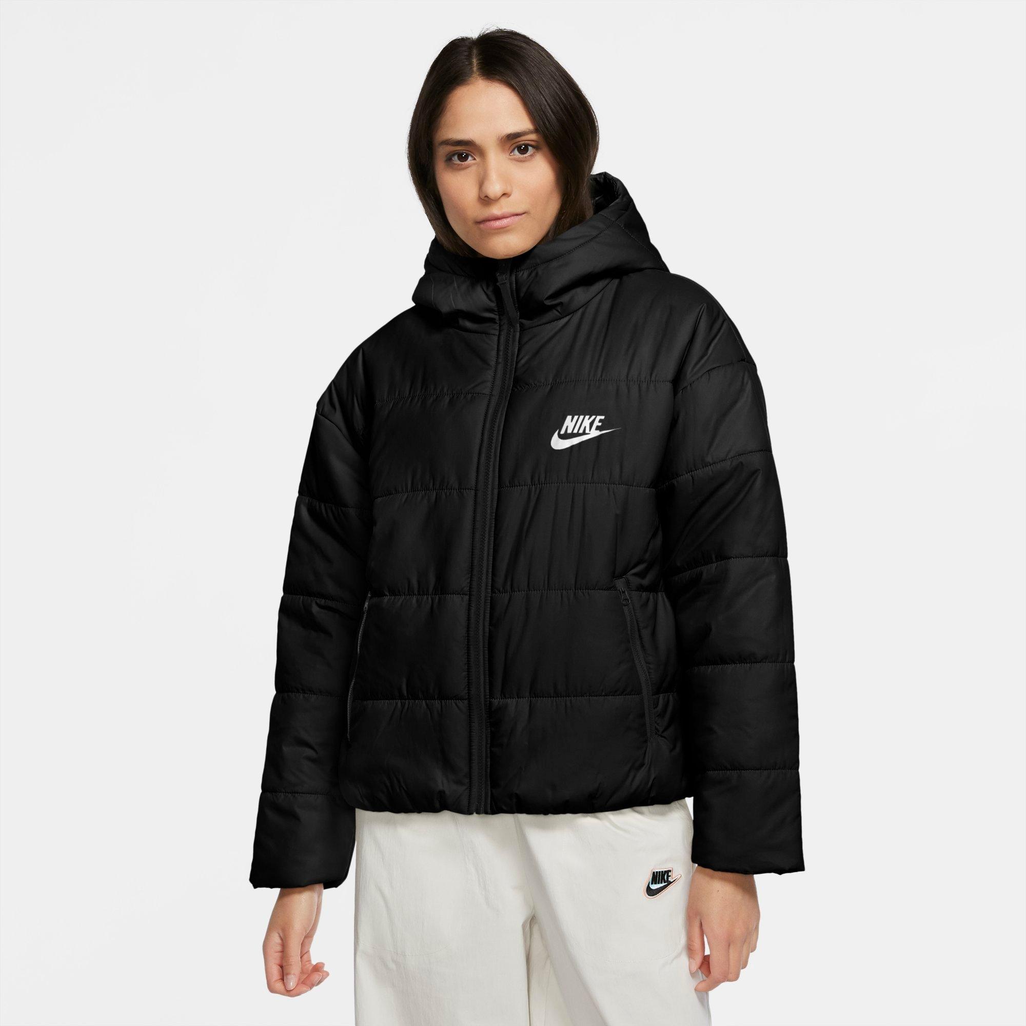 nike black small logo padded jacket