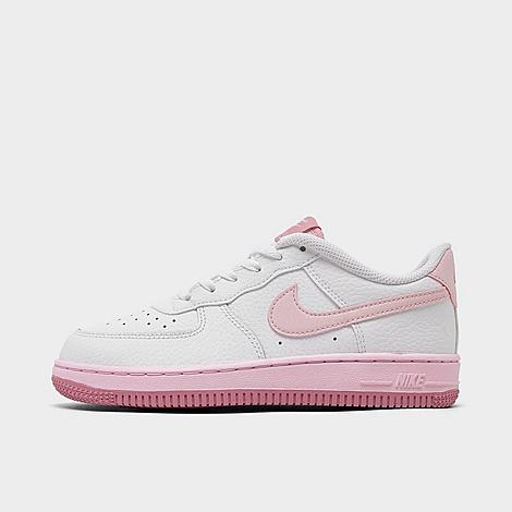 Nike Girls' Little Kids Force 1 Casual Shoes In White/pink Foam/elemental Pink