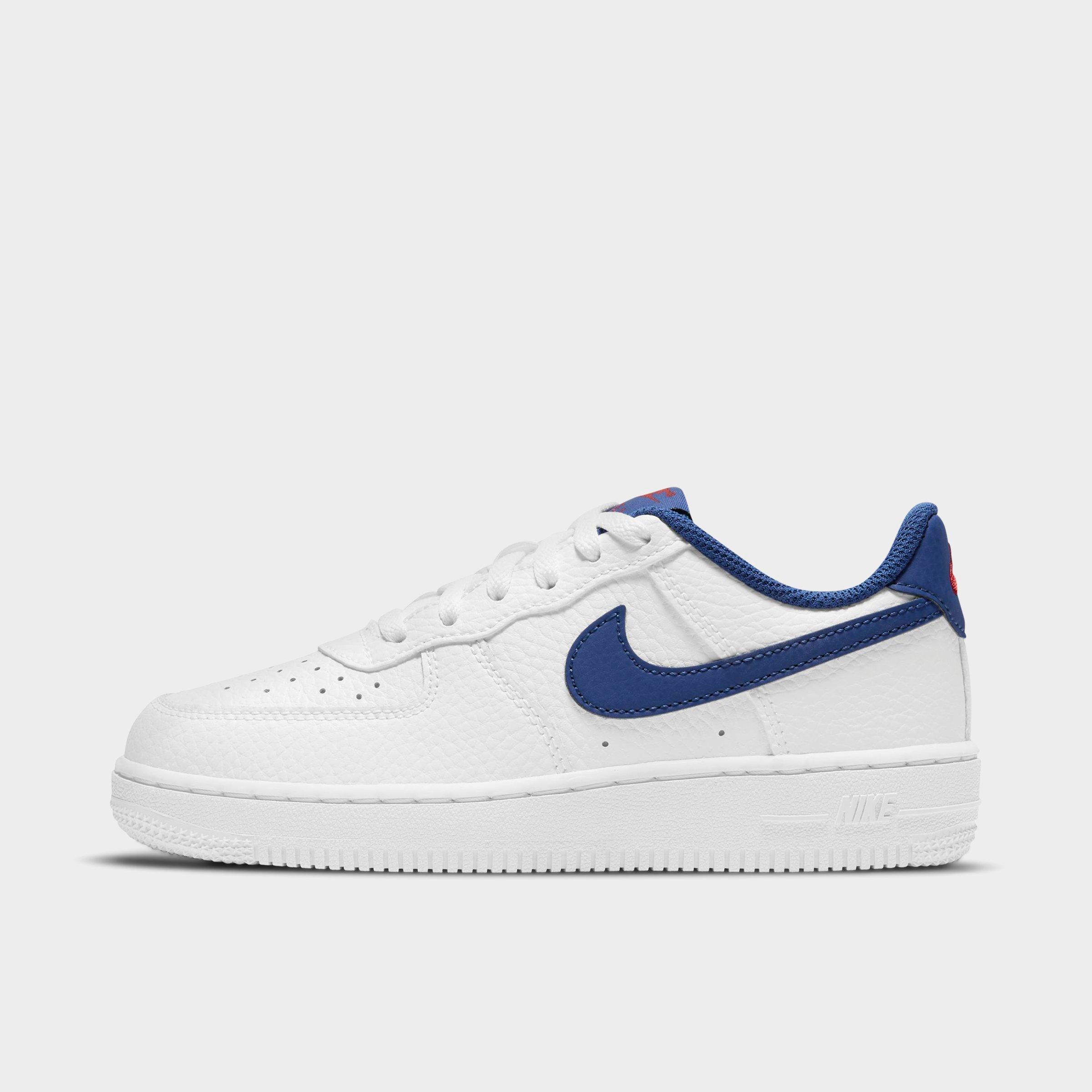 Nike Force 1 Little Kids' Shoes In White/deep Royal Blue/university Red