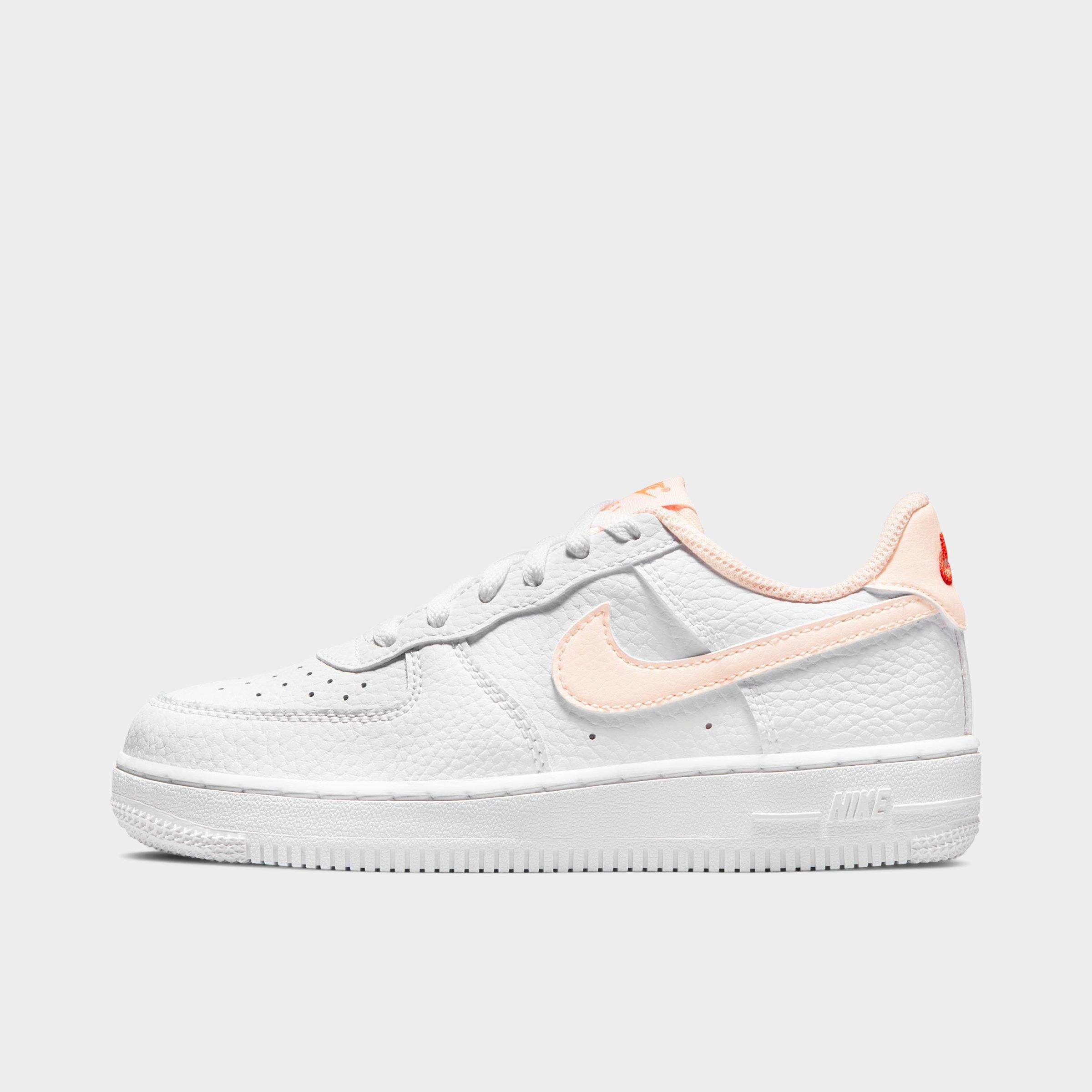 Nike Force 1 Little Kids' Shoe In White/crimson Tint-hyper Crimson