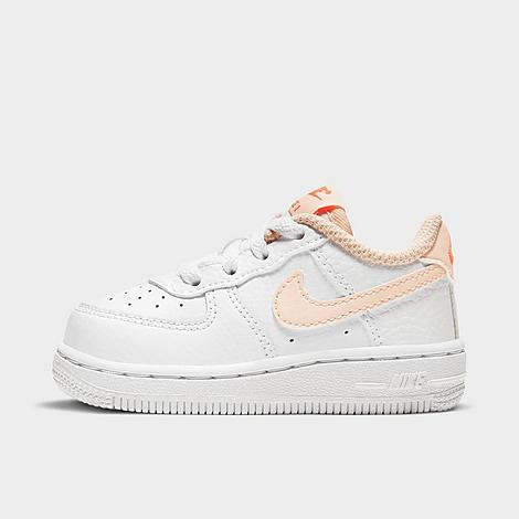 Nike Babies'  Kids' Toddler Air Force 1 Casual Shoes In White/crimson Tint-hyper Crimson
