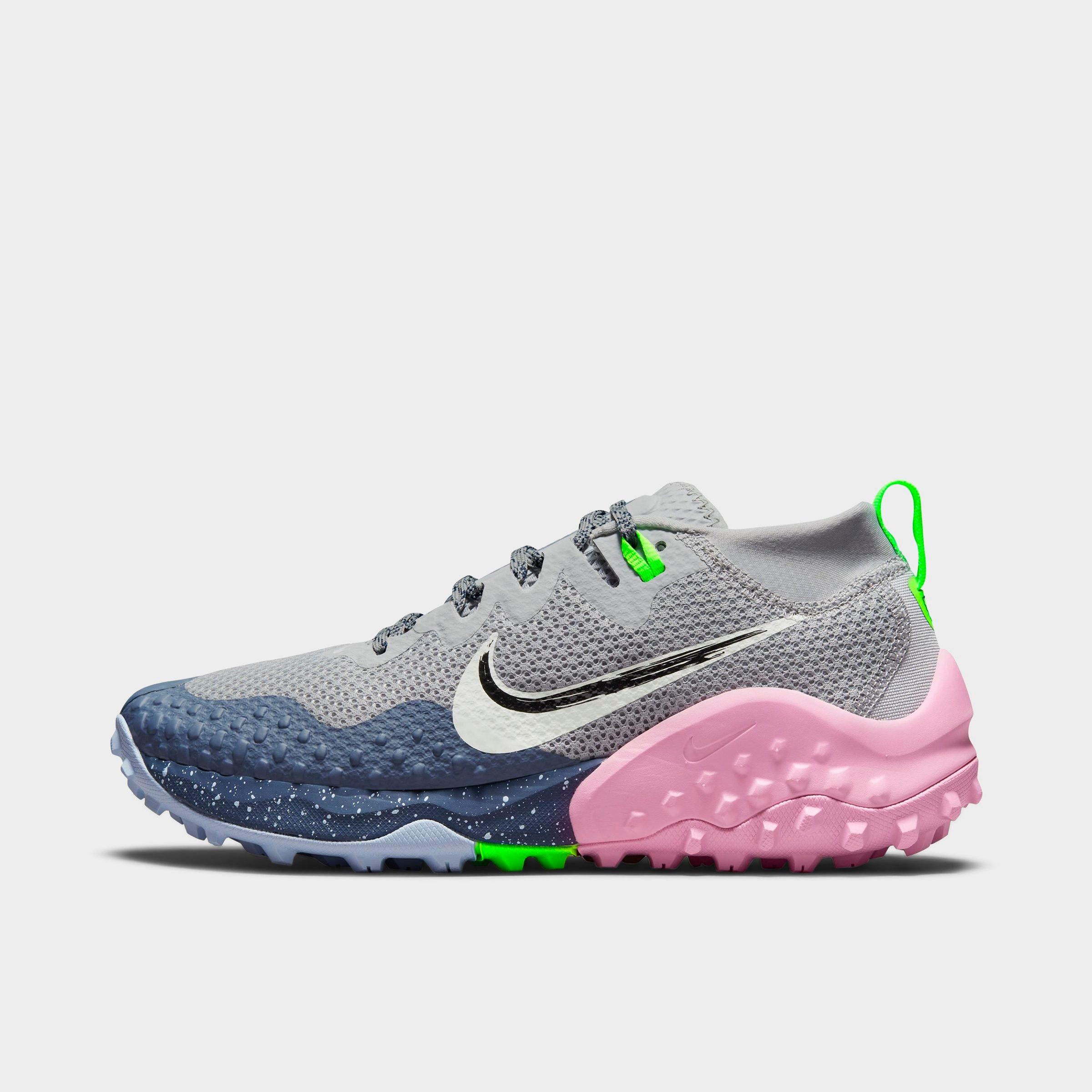 Nike Women's Wildhorse 7 Trail Running Shoes In Wolf Grey/barely Green/diffused Blue/light Marine/pink