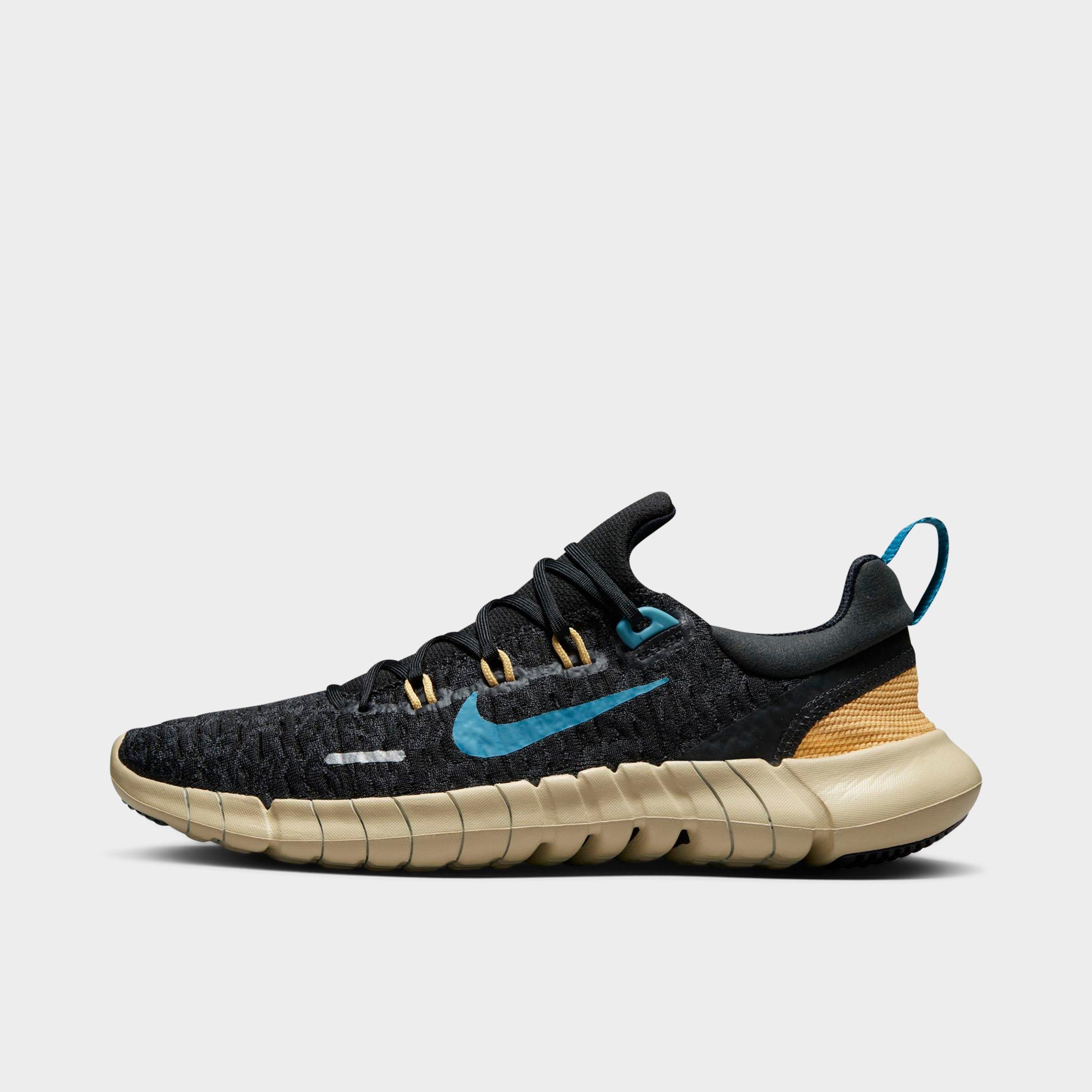 Nike Women's Free Run 5.0 Running Shoes In Black/noise Aqua/anthracite/wheat Gold/team Gold