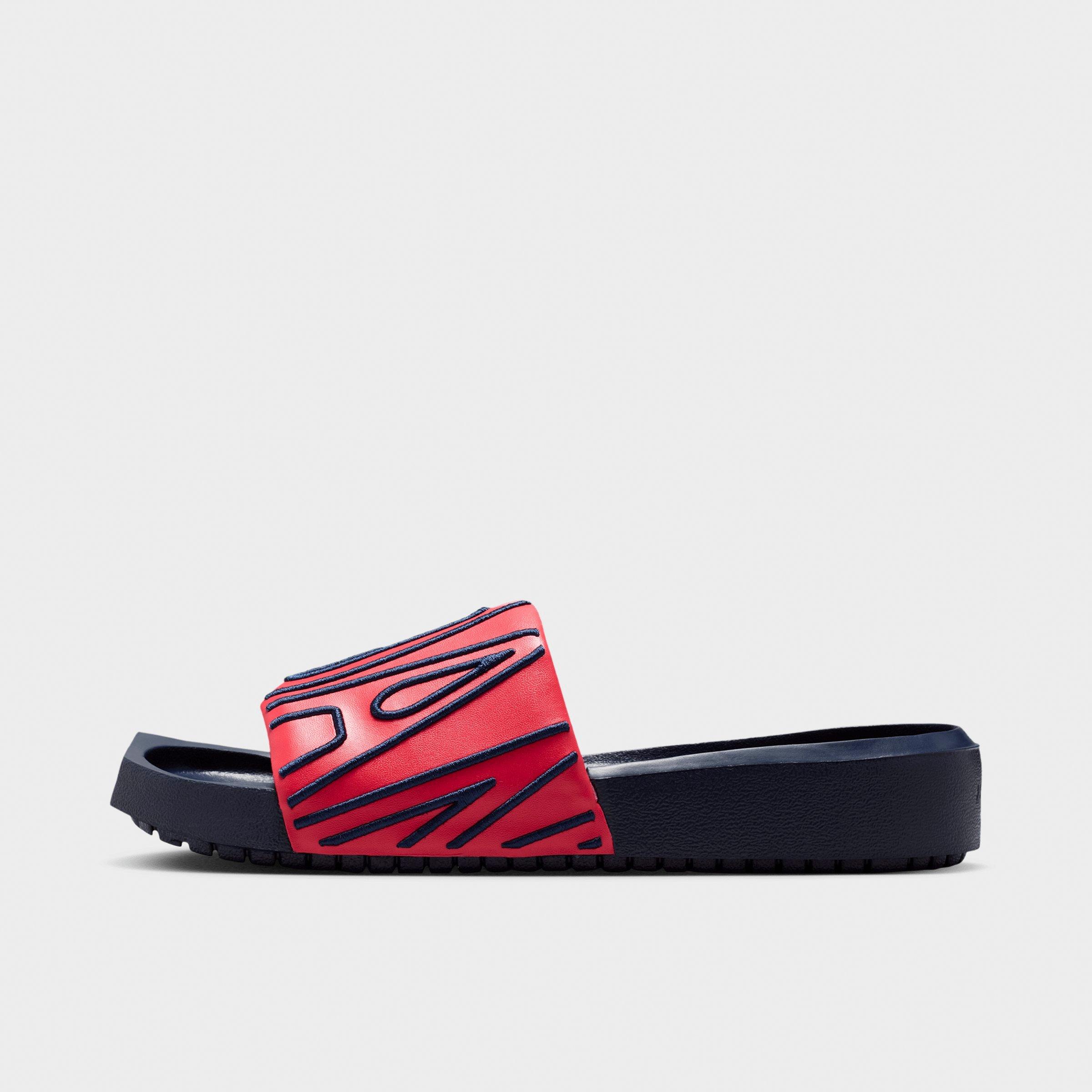 Jordan Women's NOLA Slide Sandals in Obsidian/Track Red/Desert Berry Size: 8.0
