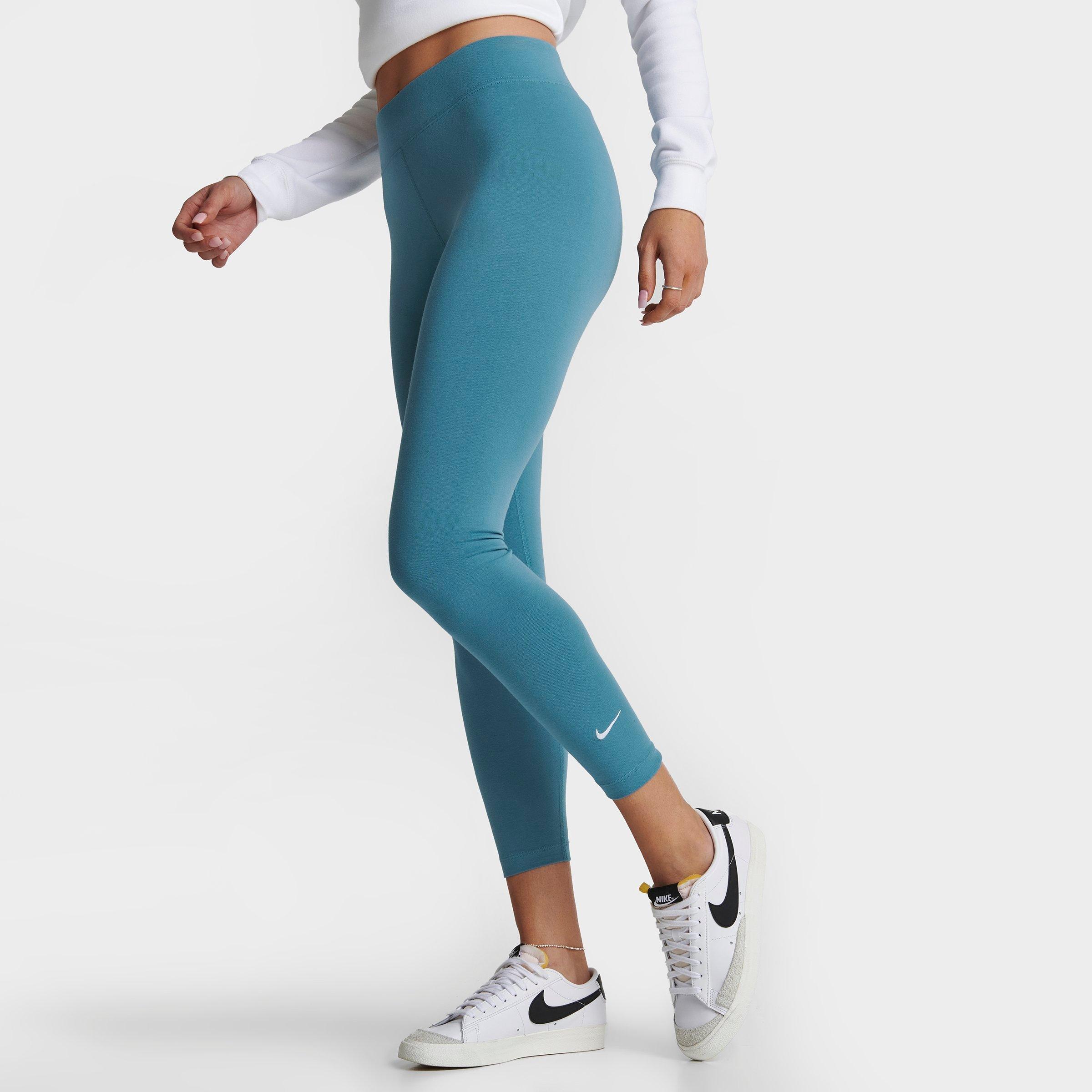 Nike Women's Sportswear Essential Mid-rise Cropped Leggings In Noise Aqua