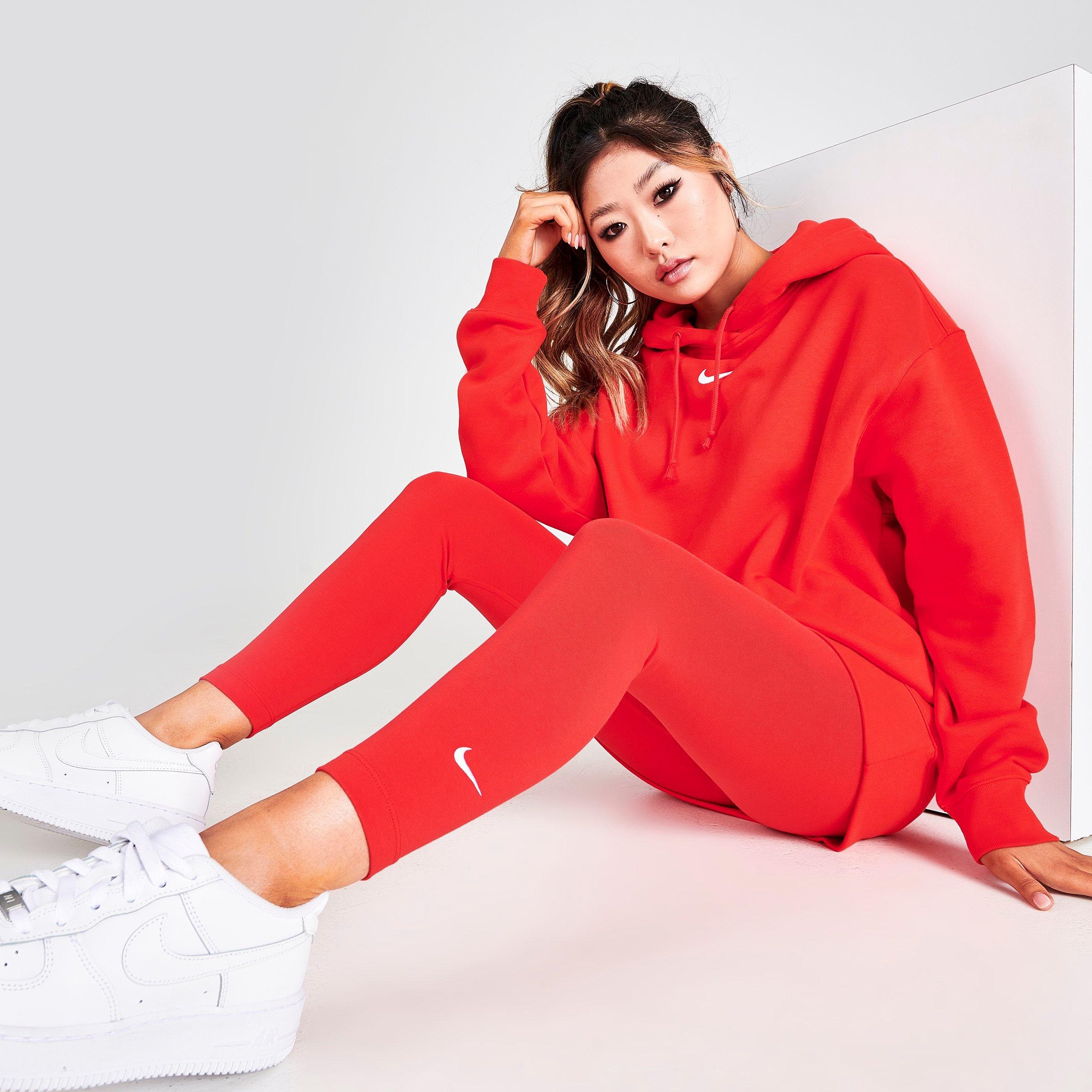 red and white nike leggings