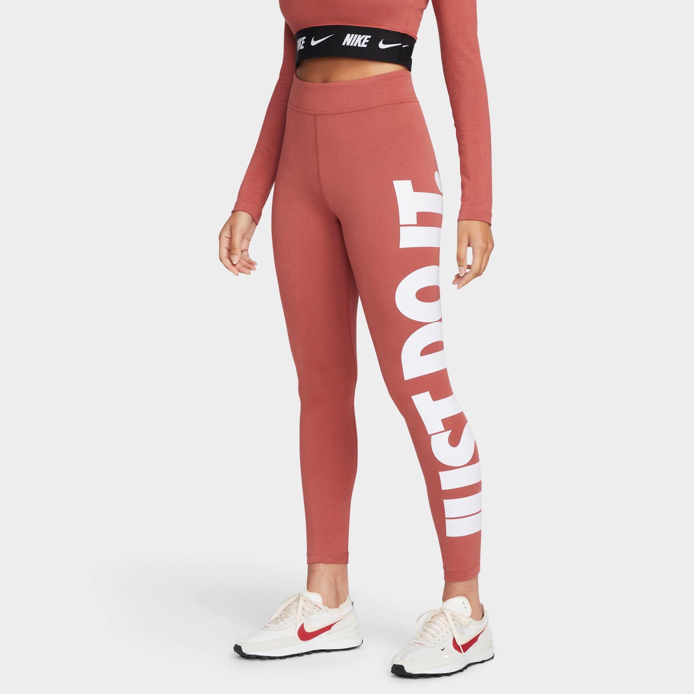 Nike Women's Sportswear Essential High-waisted Graphic Leggings In Canyon  Rust/white