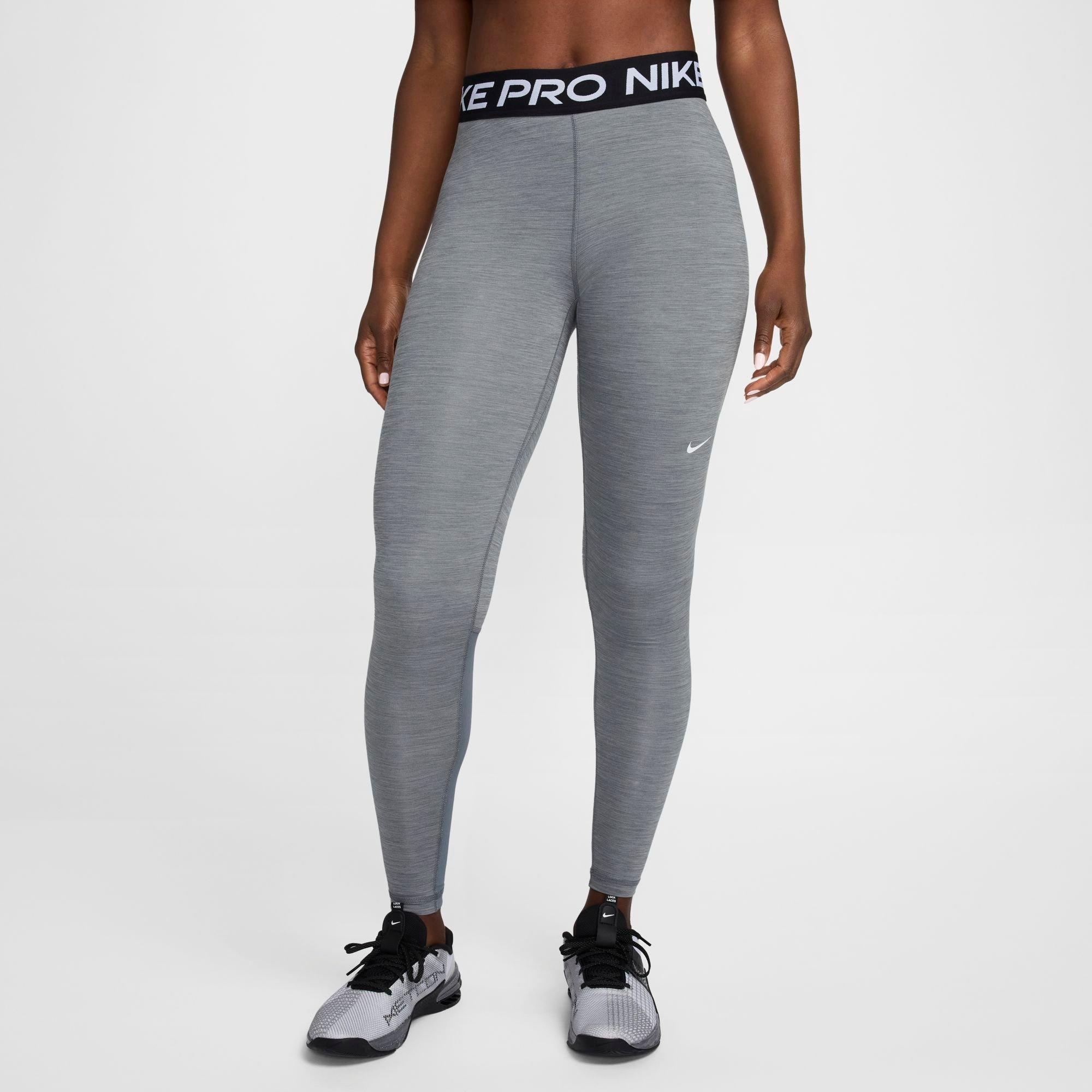 Nike Women's Pro 365 High-Waisted 7/8 Mesh Panel Leggings in Smoke Grey/Heather/Black Size: XS