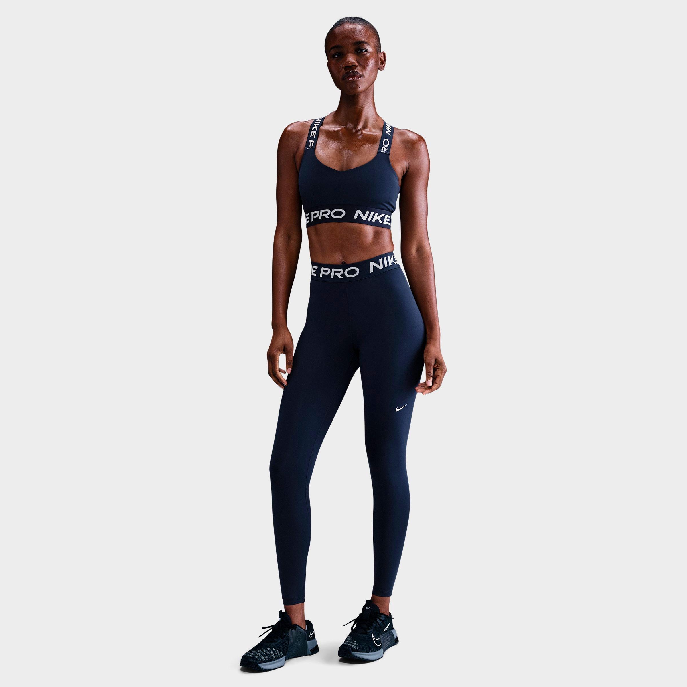 Nike Women's Pro 365 High-Waisted 7/8 Mesh Panel Leggings in Midnight Navy/White Size: 2XS