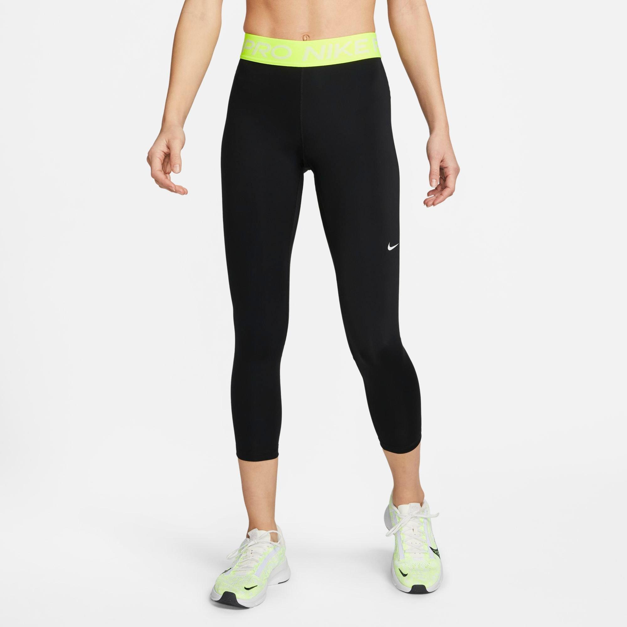 Nike Dri-fit Pro 365 Crop Leggings In Black/volt/white