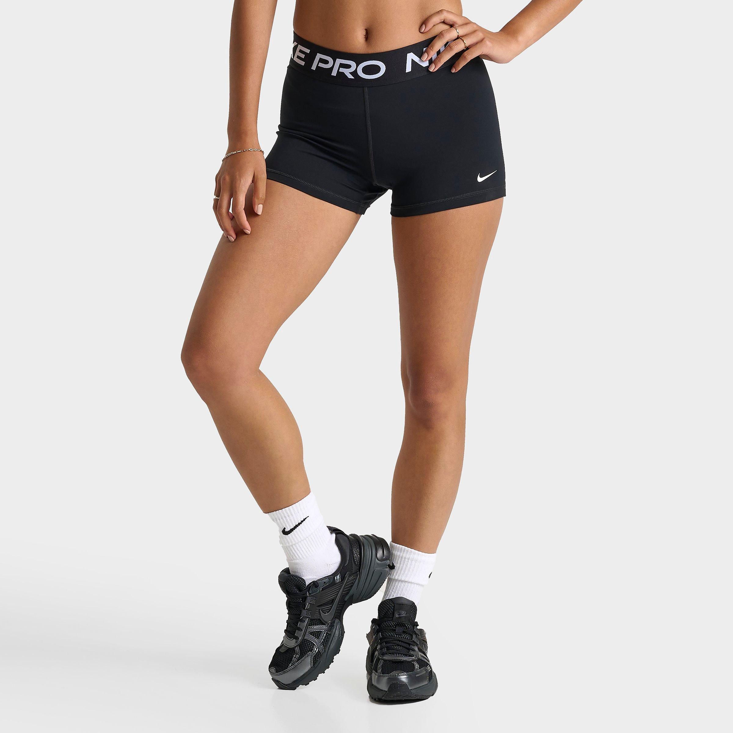 Nike Women's Pro Gym Shorts in Black/Black Size XS Polyester/Spandex/Plastic