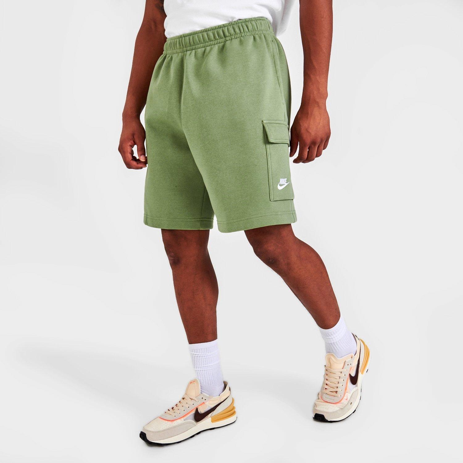 Nike Men's Sportswear Club Fleece Cargo Shorts In Oil Green/oil Green/white