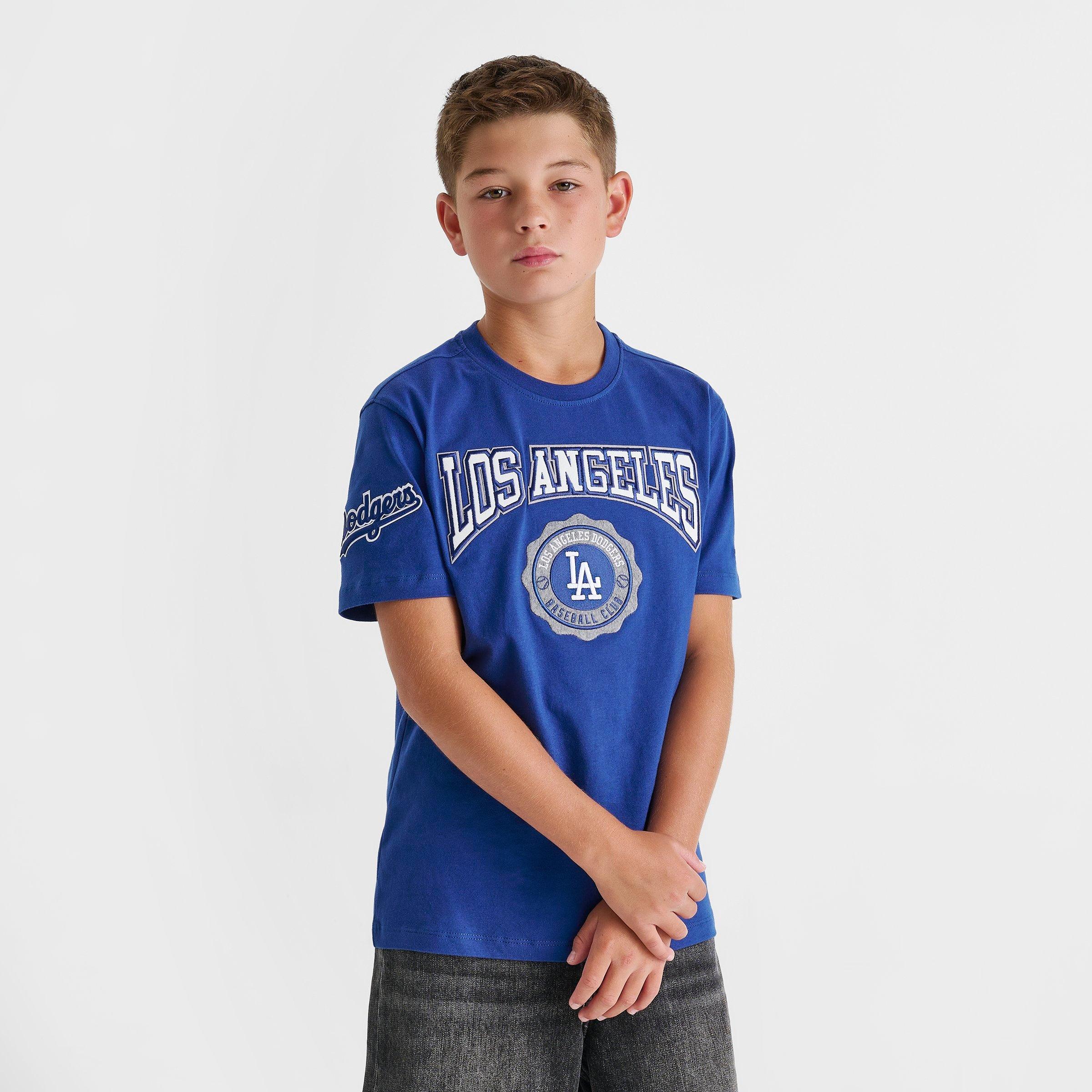 Pro Standard Big Kids Los Angeles Dodgers MLB Emblem T-Shirt in Dodger Blue Size: Small