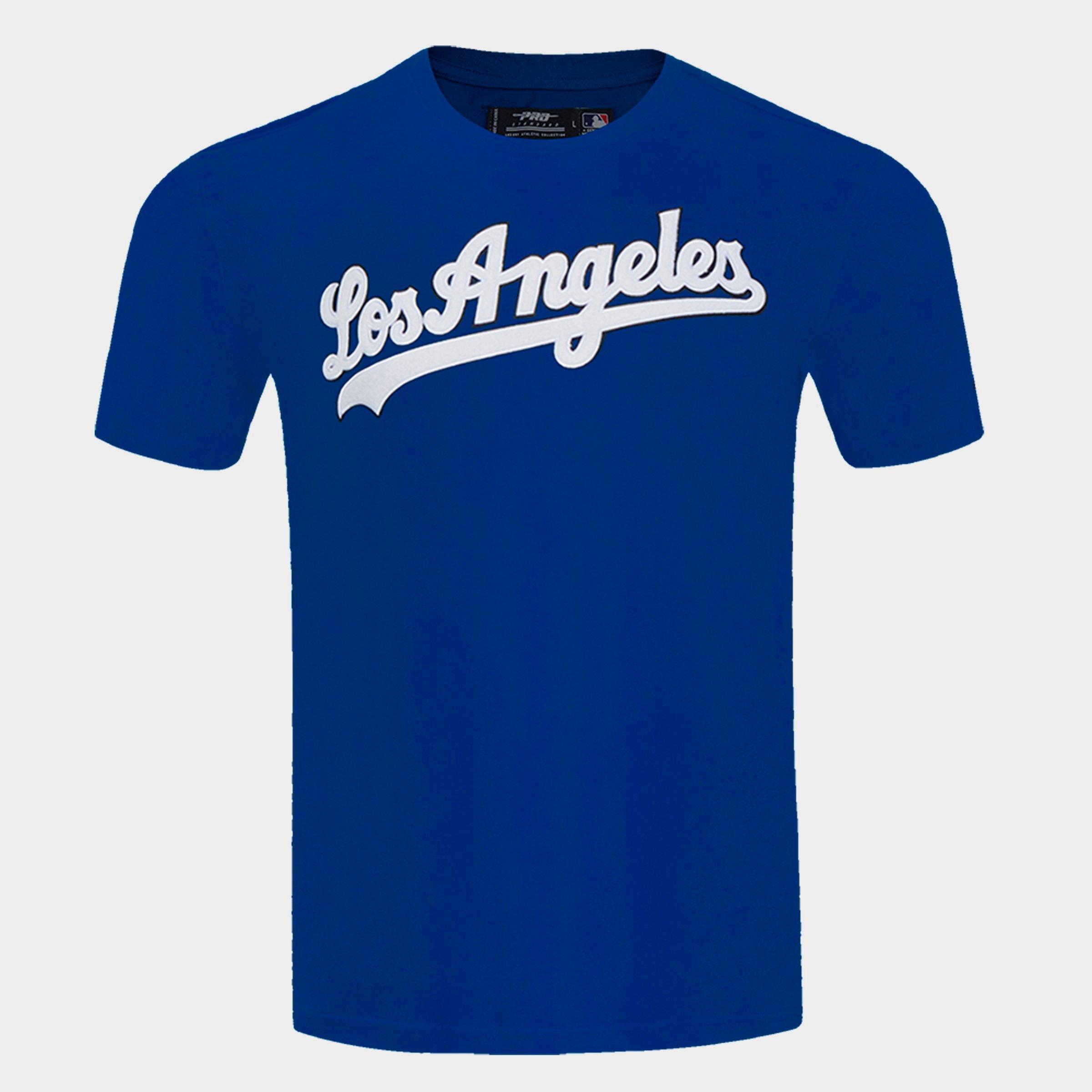 Pro Standard Men's Los Angeles Dodgers MLB Classic Chenille T-Shirt in University Blue Size: XL