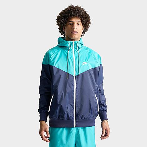 Shop Nike Men's Sportswear Windrunner Woven Hooded Jacket In Midnight Navy/dusty Cactus/sail