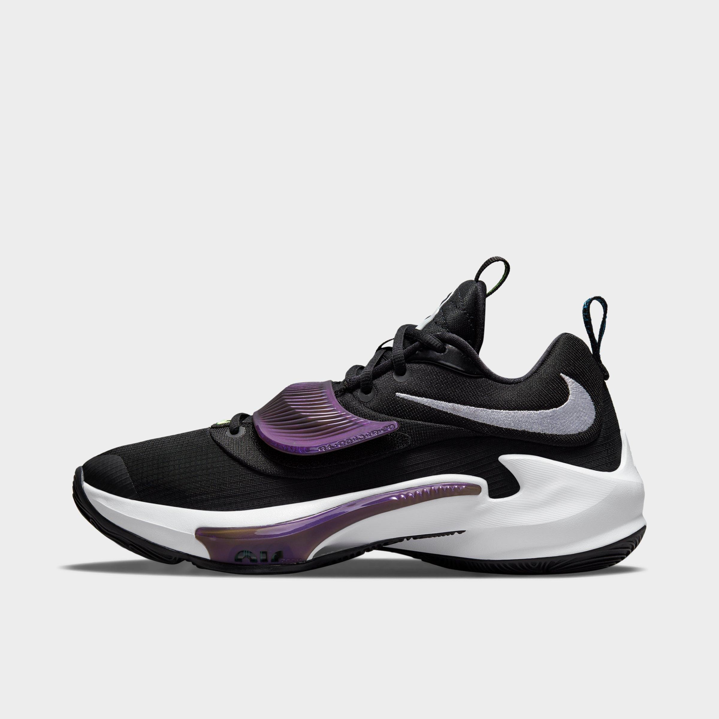 Nike Zoom Freak 3 Basketball Shoes In Black/black/light Photo Blue/white