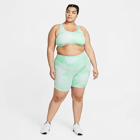 Nike Women's One Icon Clash Biker Shorts In Green Glow/white