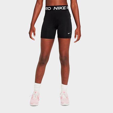 Shop Nike Girls' Big Kids' Pro High-waisted Bike Shorts In Black/white