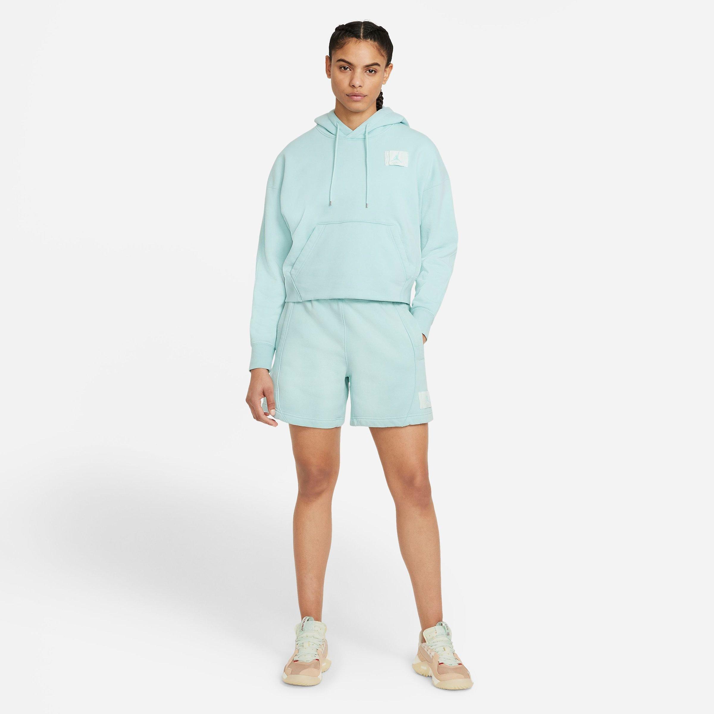Nike Jordan Women's Flight Fleece Shorts In Light Dew/barely Green
