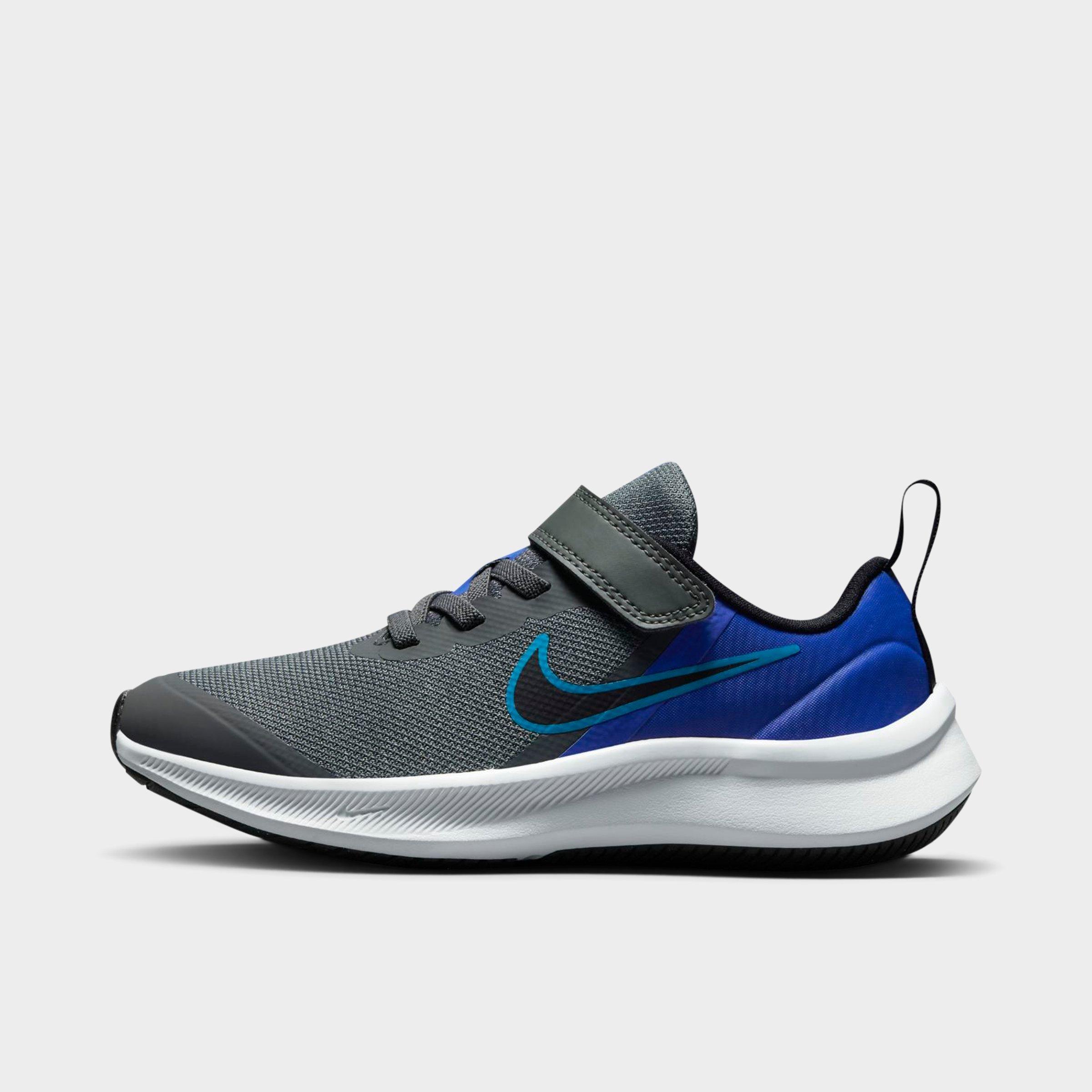 Nike Little Kids' Star Runner 3 Hook-and-loop Running Shoes In Iron Grey/black/blue Lightning/racer Blue