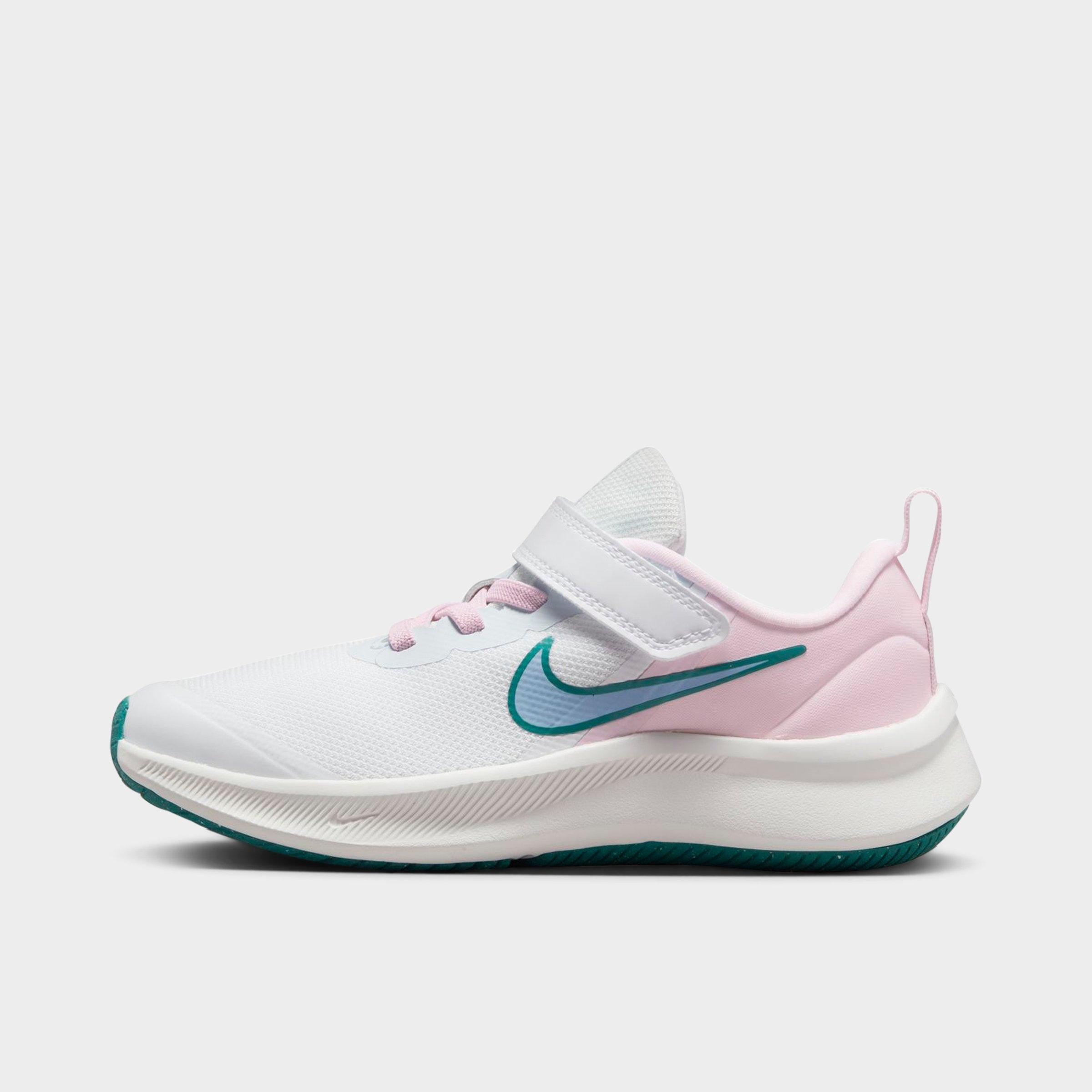 Nike Little Kids' Star Runner 3 Hook-and-loop Running Shoes In White/cobalt Bliss/pearl Pink/mineral Teal