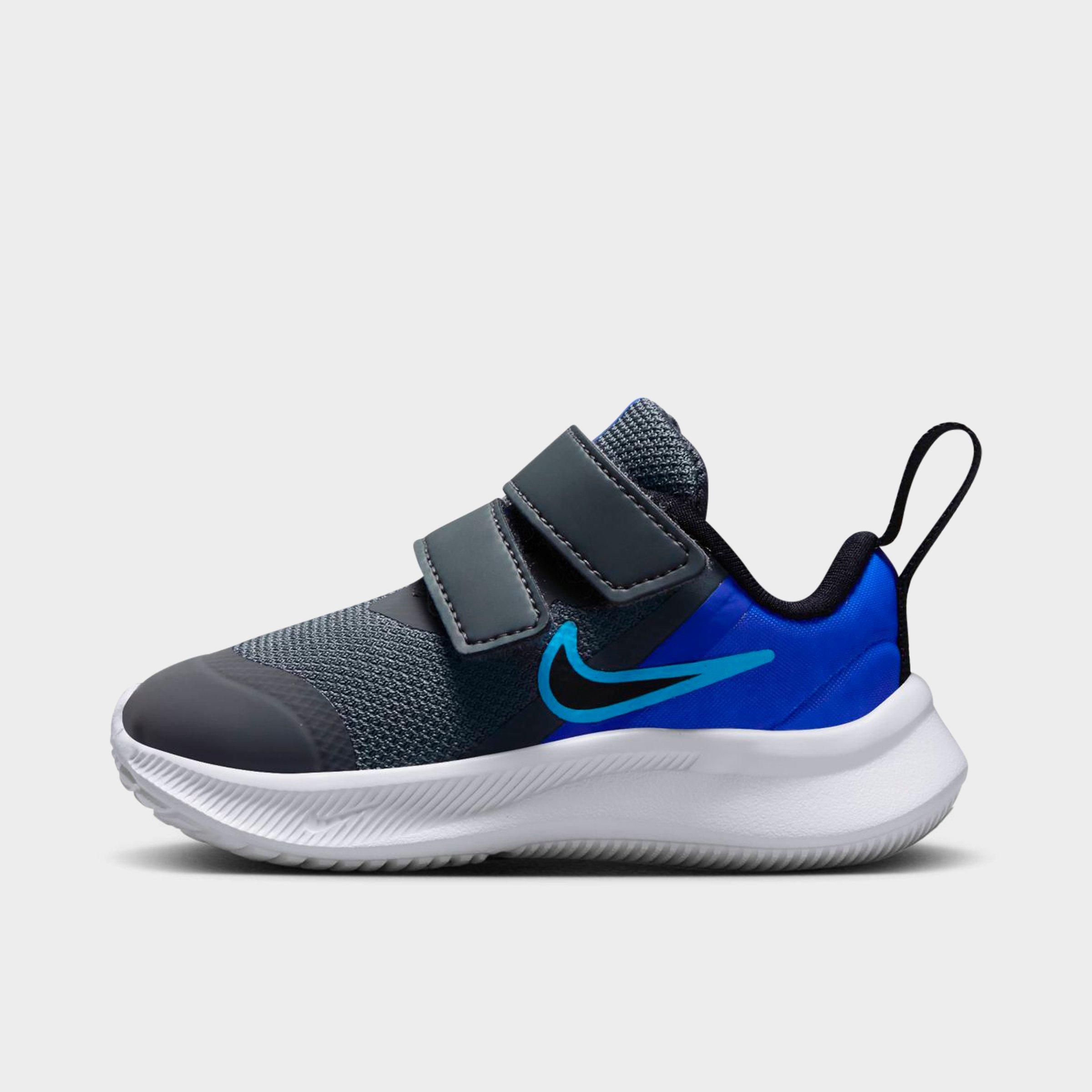 Nike Babies'  Kids' Toddler Star Runner 3 Hook-and-loop Running Shoes In Iron Grey/black/blue Lightning/racer Blue