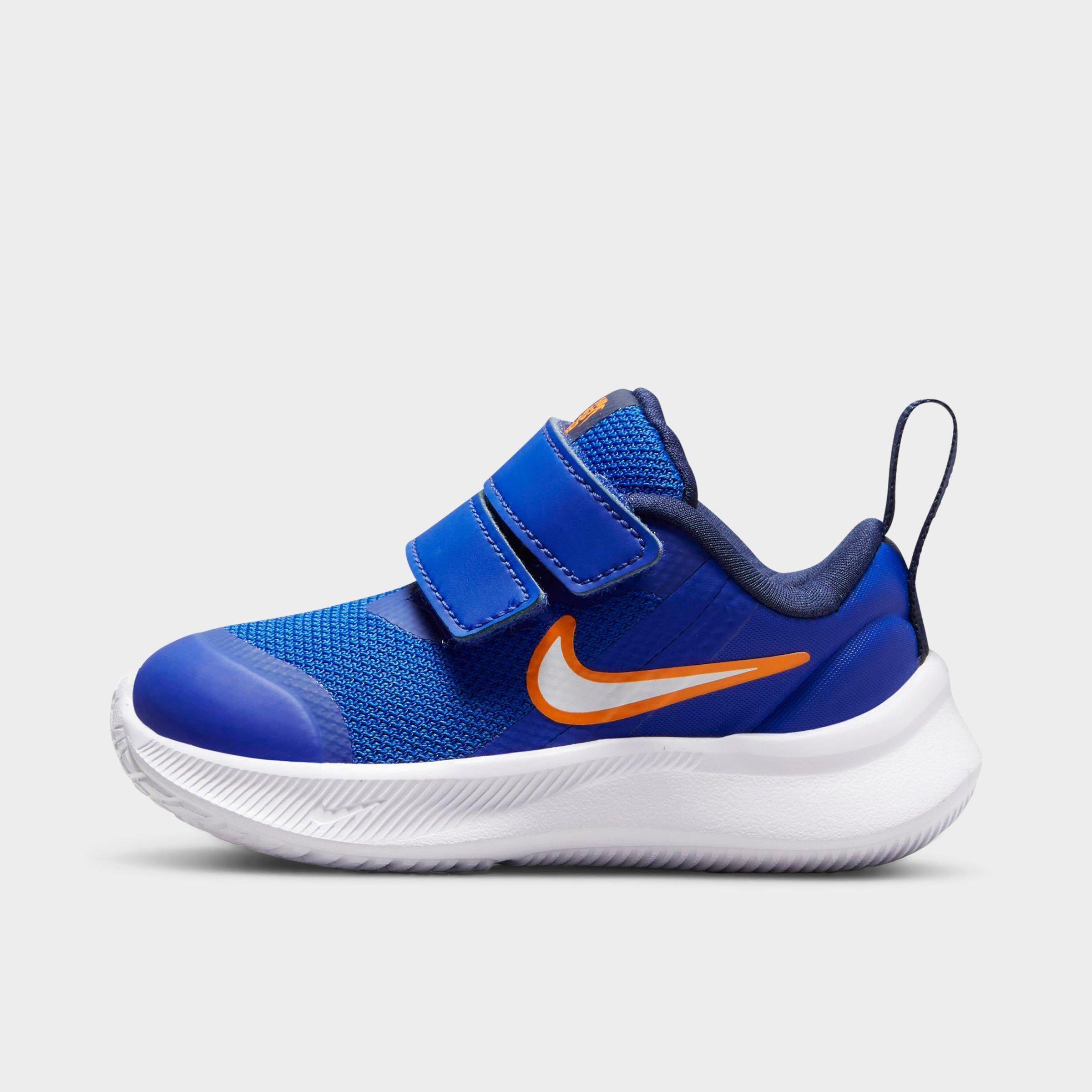 Nike Babies'  Kids' Toddler Star Runner 3 Hook-and-loop Running Shoes In Game Royal/white/midnight Navy/safety Orange