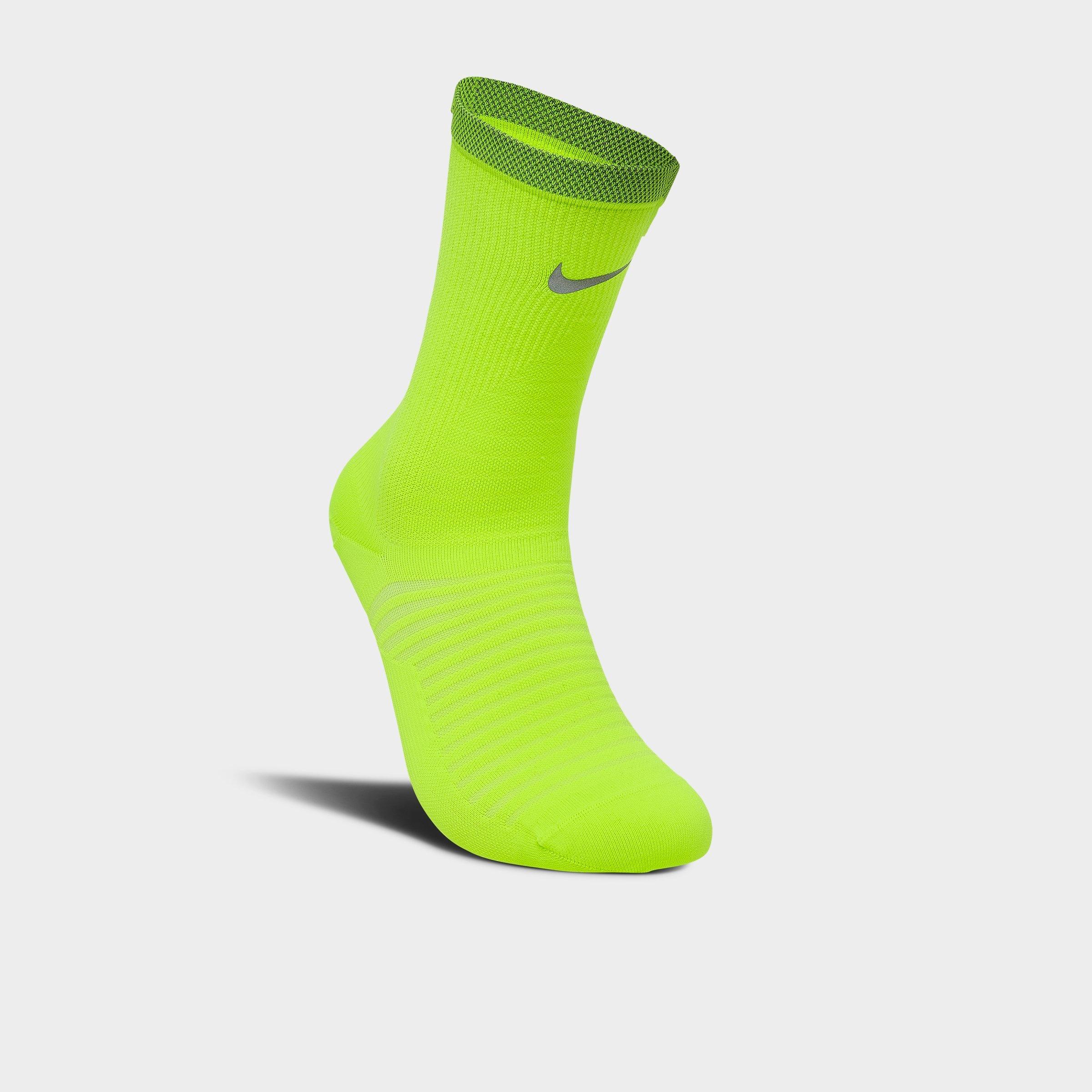 Nike Spark Lightweight Crew Running Socks in Volt Size: 6-7.5
