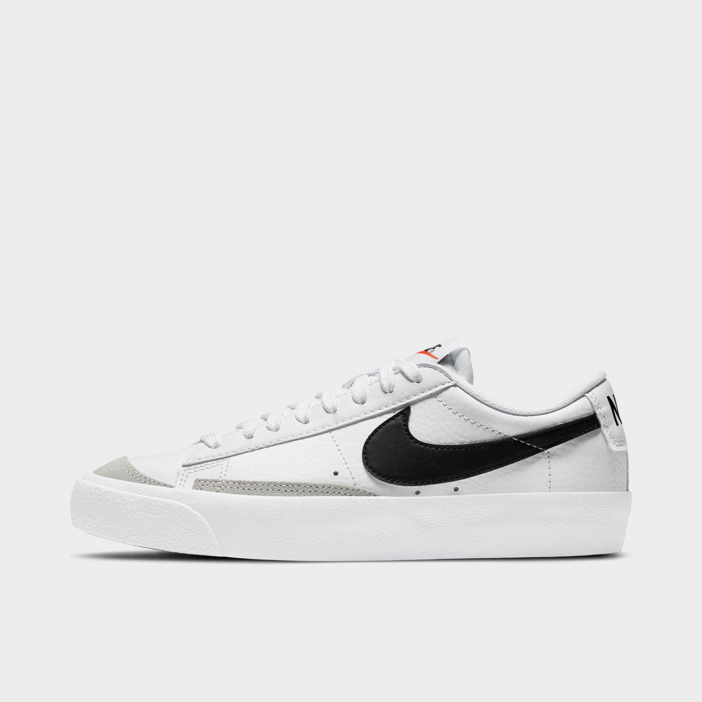 Nike Kids Black & White Blazer Low '77 Big Kids Sneakers In White/team Orange/black