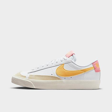 Nike Big Kids' Blazer Low '77 Casual Shoes In White/topaz Gold/sail/laser Orange